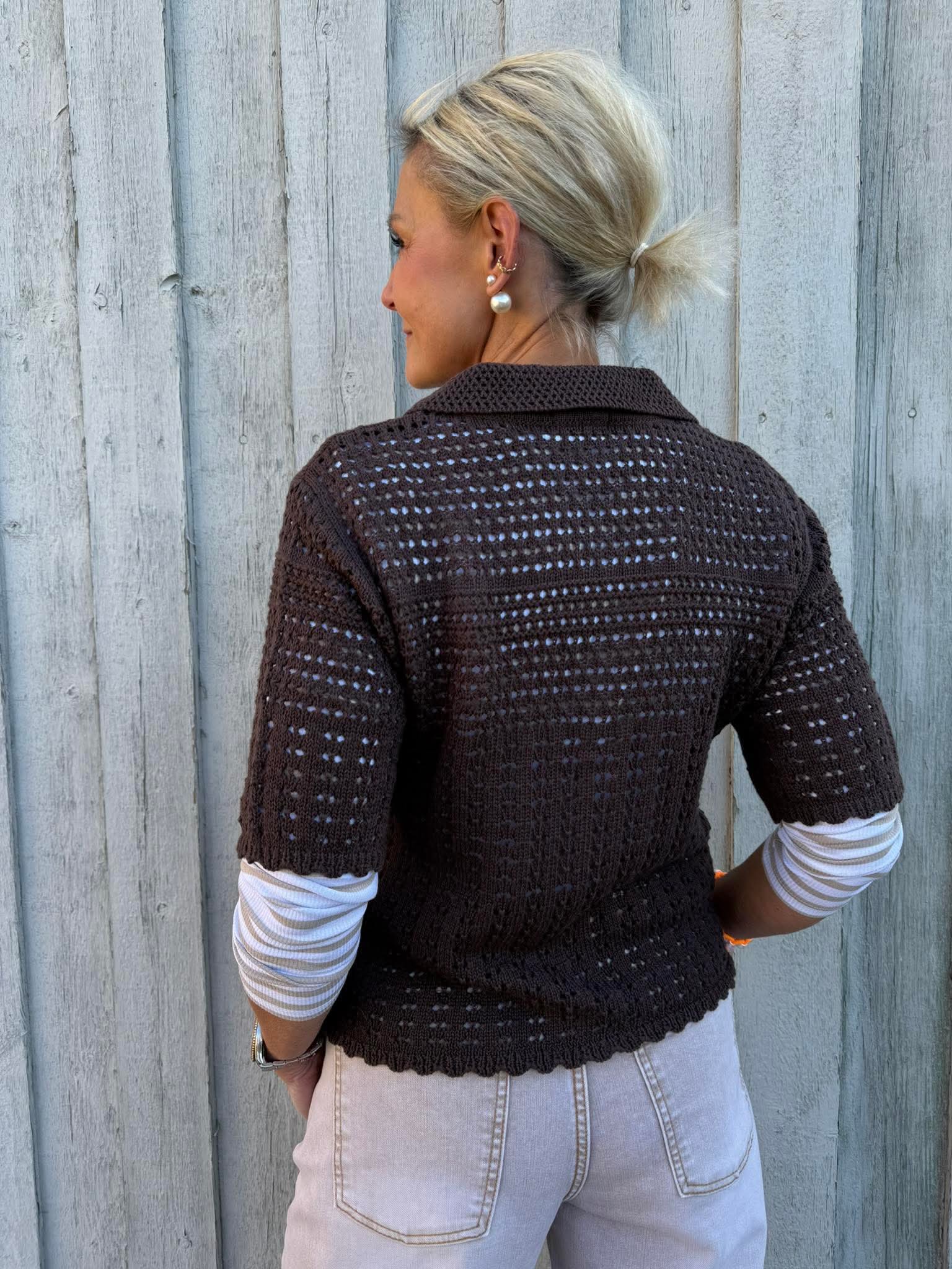 ROBIN 2/4 COLLAR CARDIGAN -  Bracken