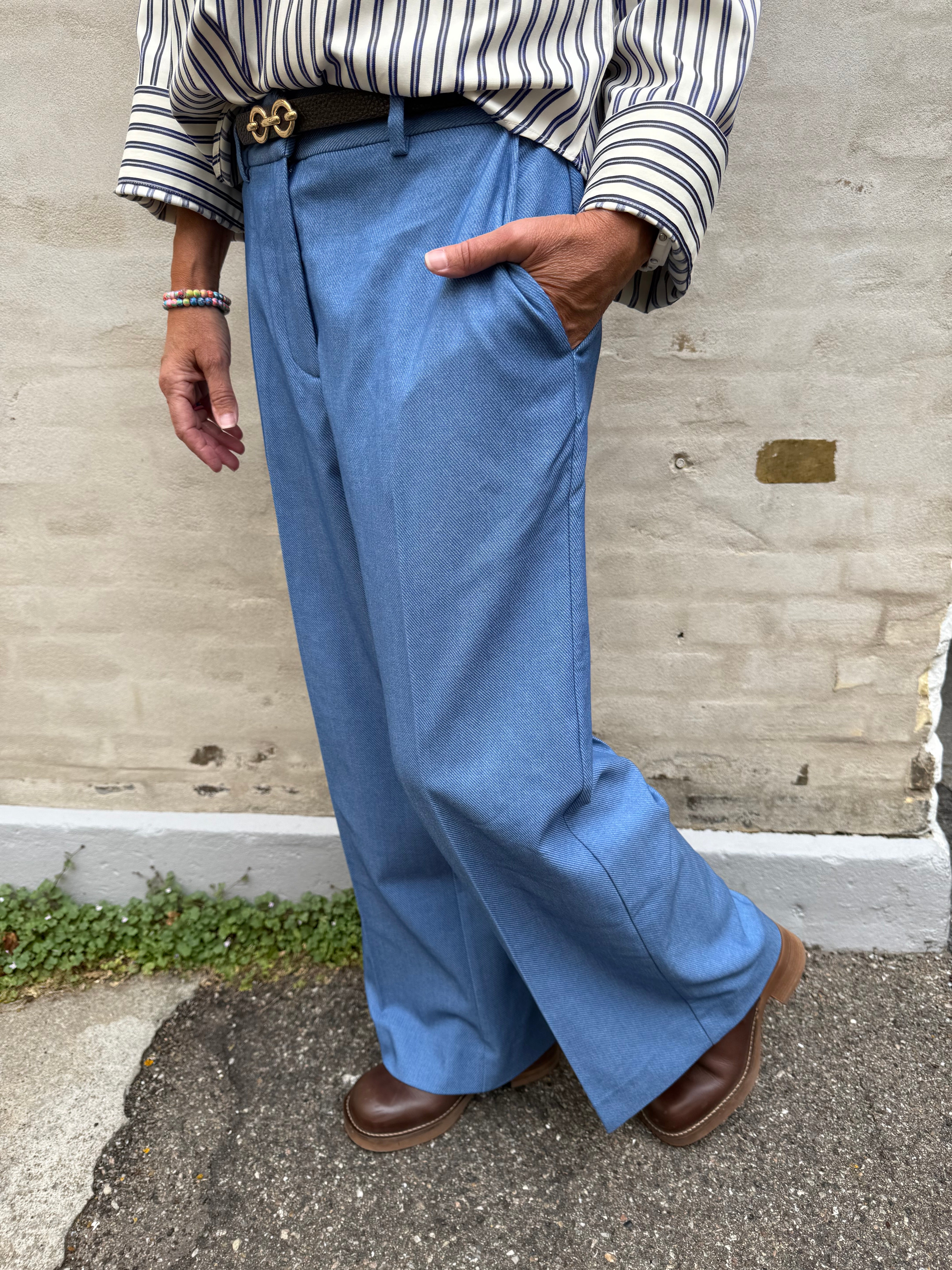 Tobber Denim Wide Pant - Blue