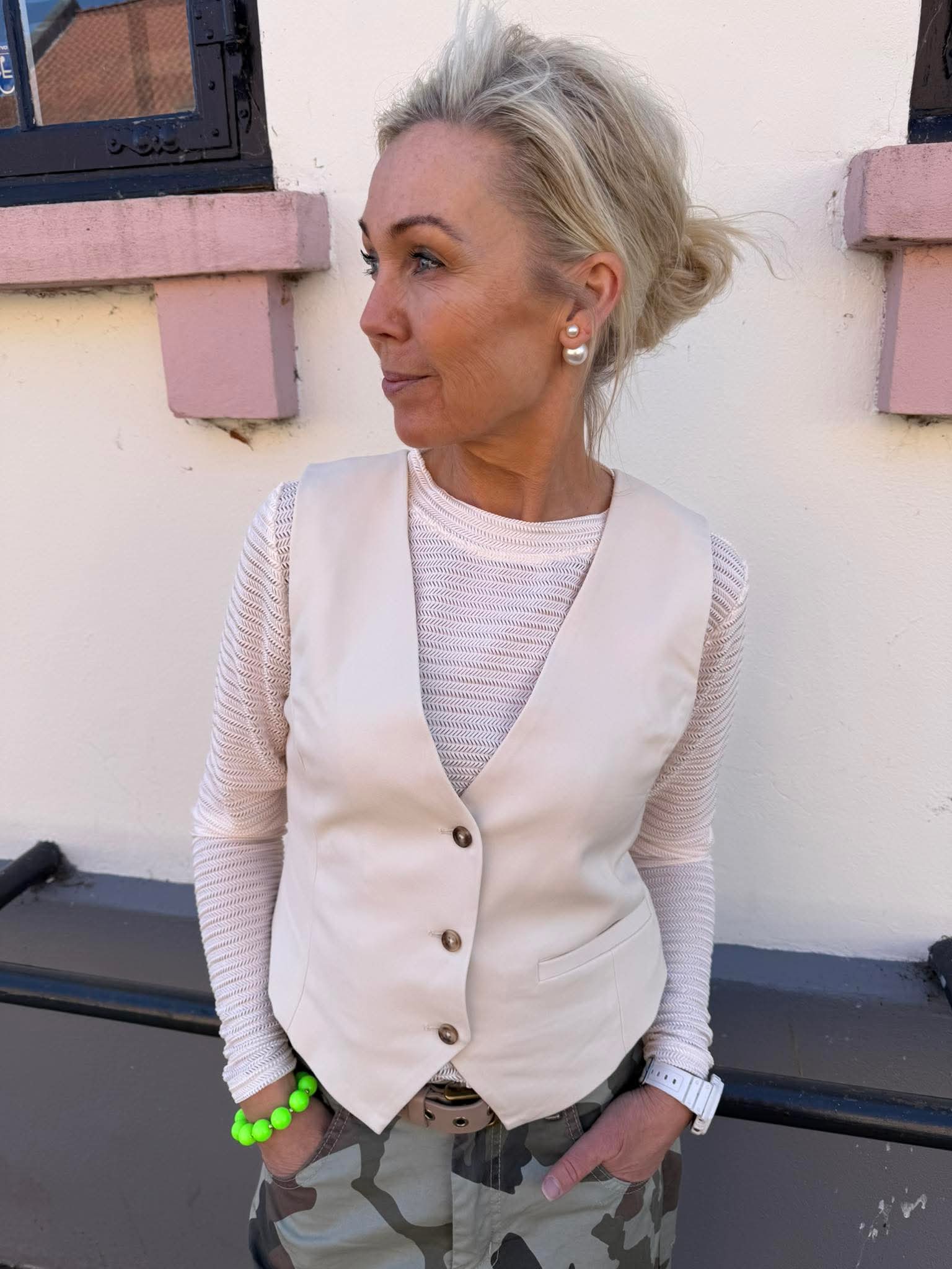 Nalina Waistcoat - Whitecap