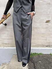 Liane panel wide pant dark grey