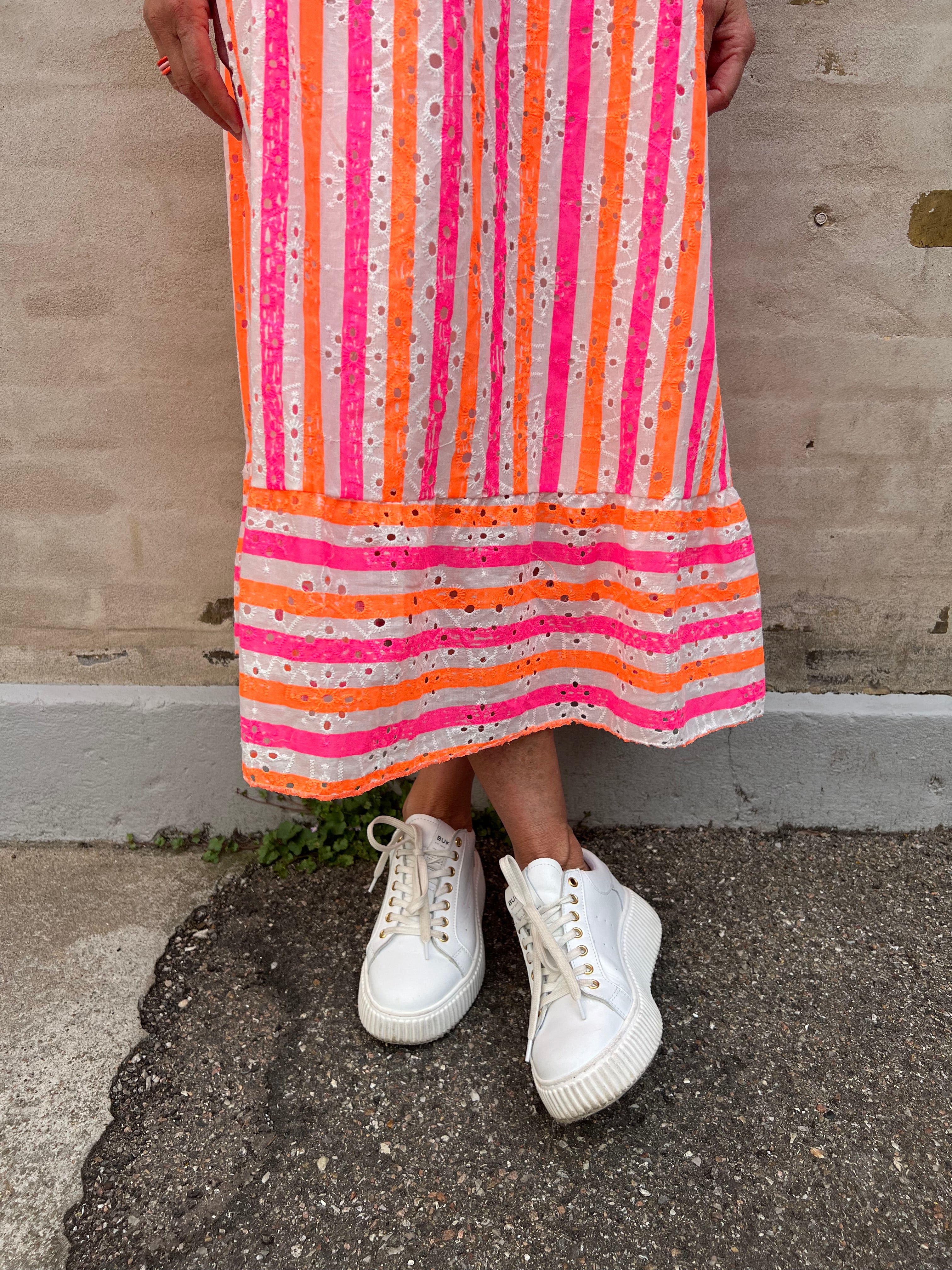 Camill dress orange pink stribe