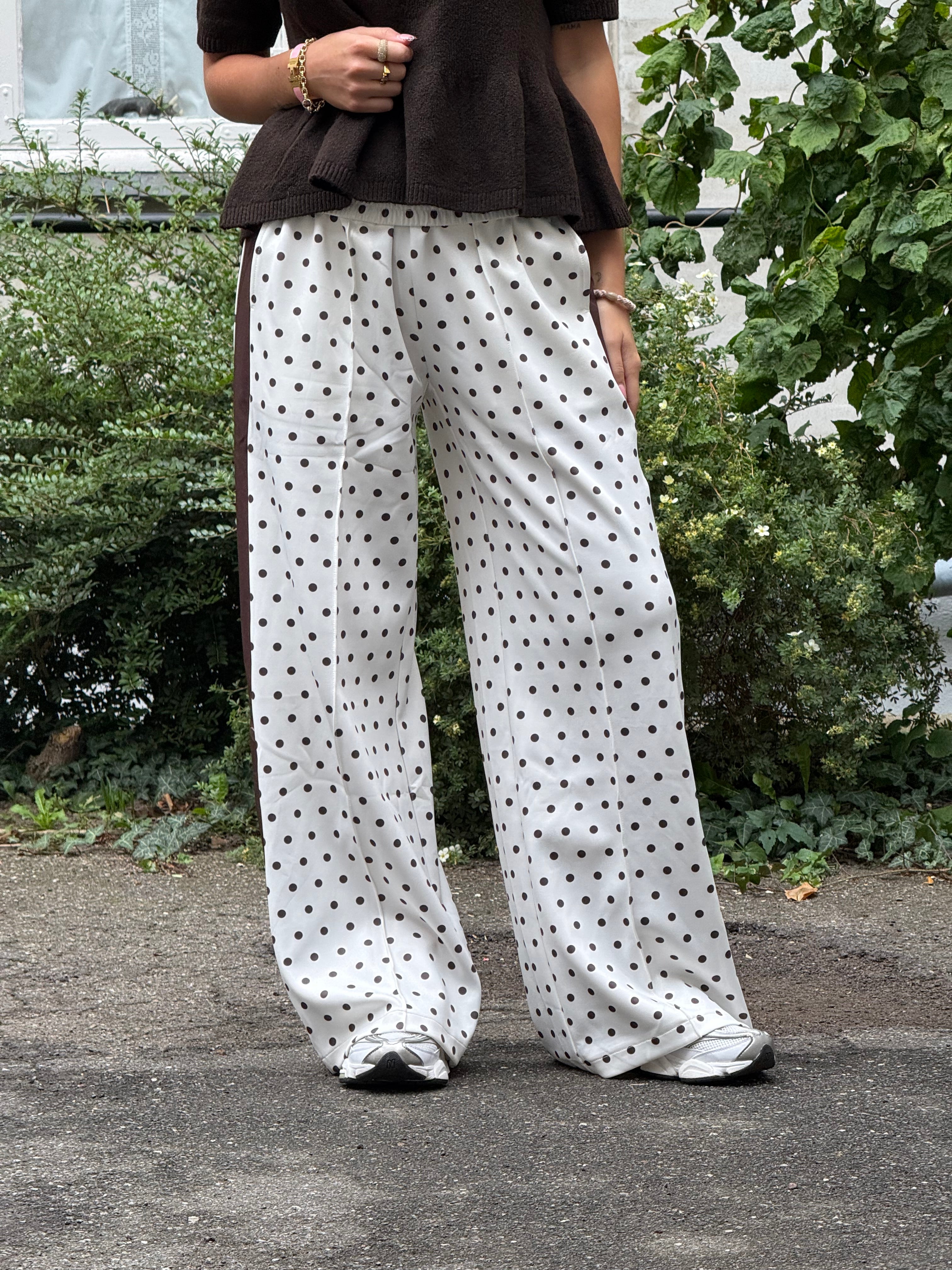 Meggie Dot Track Suit Pants - Off White