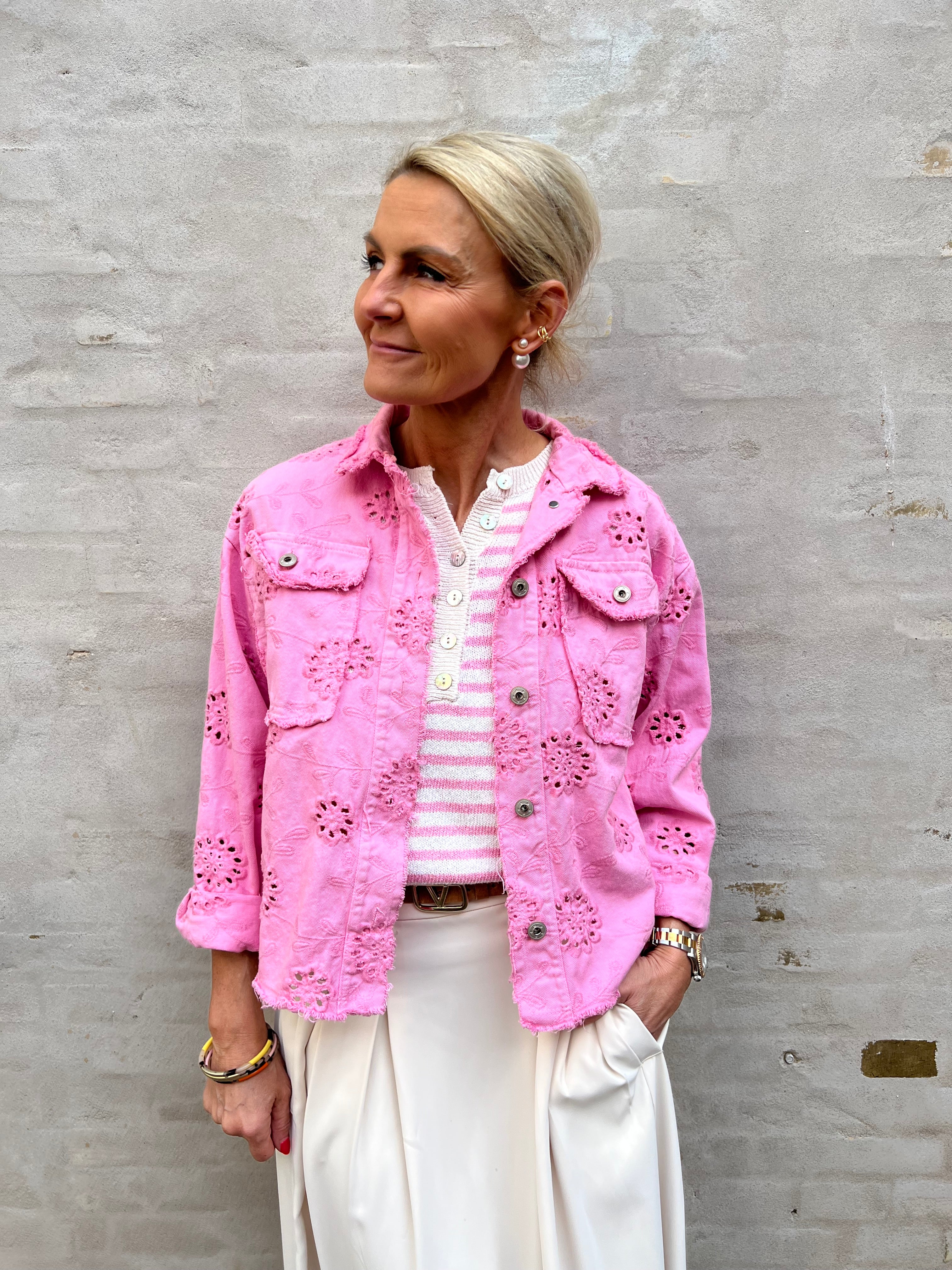Lacomy denim jakke pink