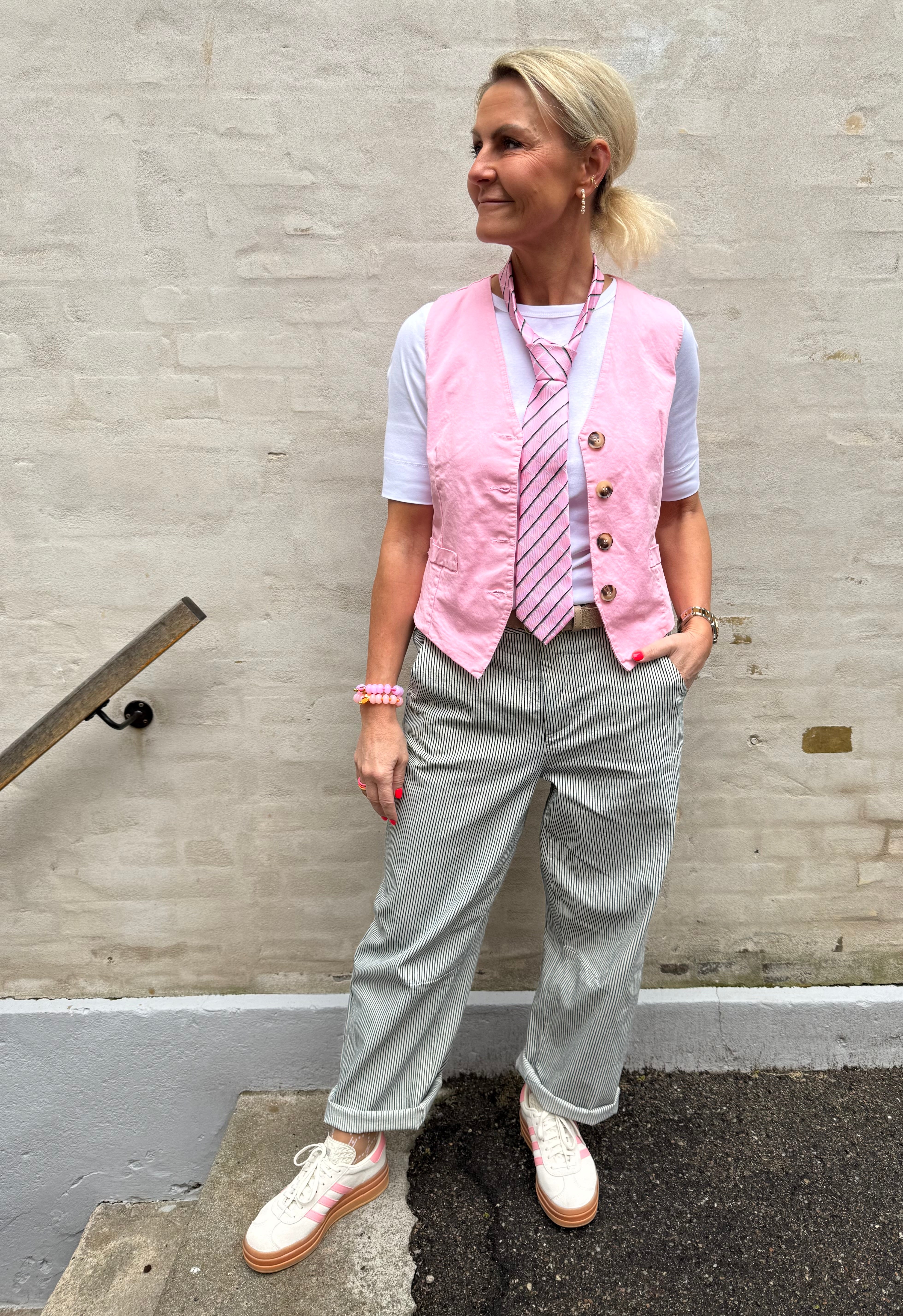 LULU tie - Pink Stripe