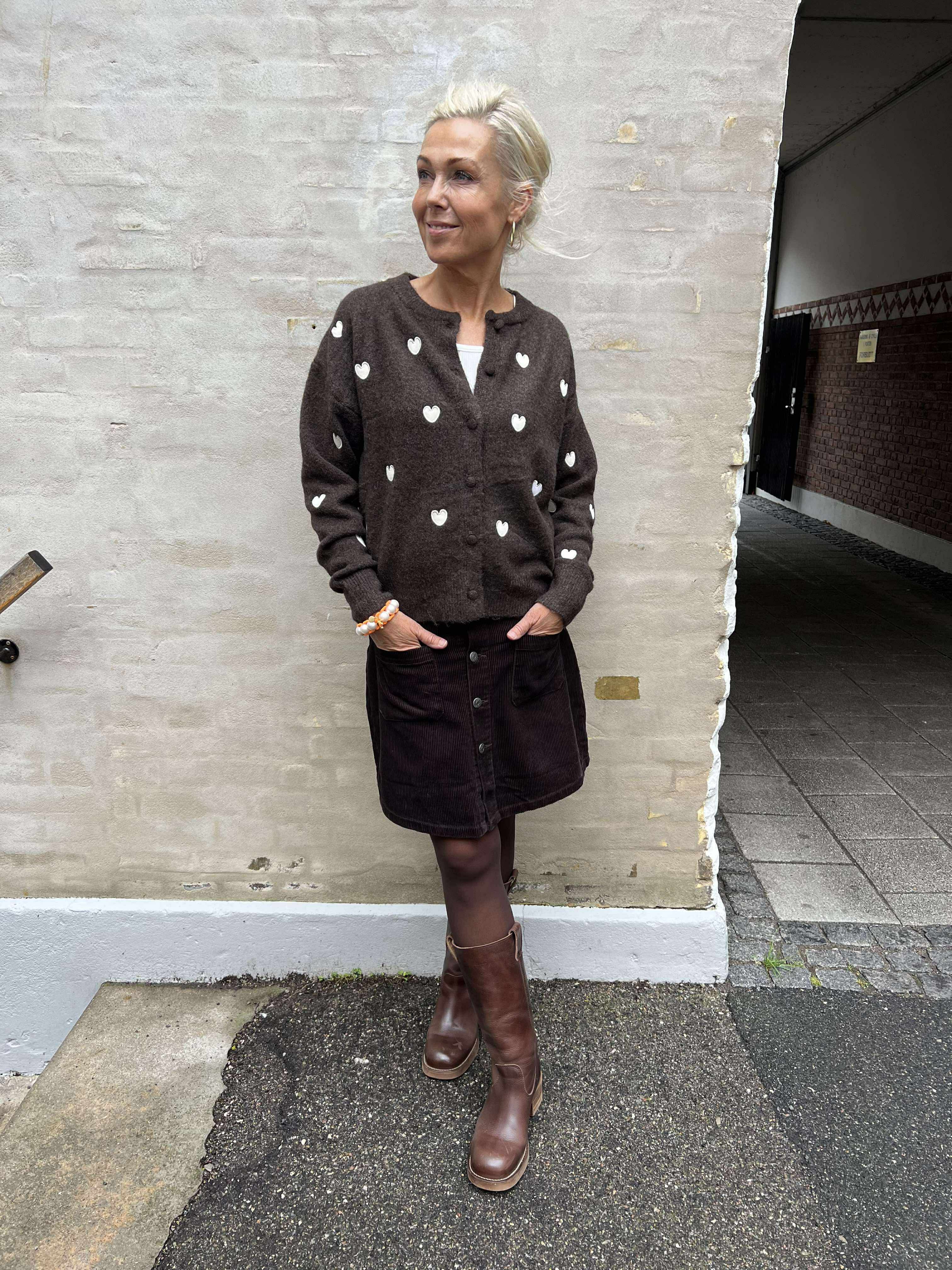 Vivi Cardigan - Brown Heart