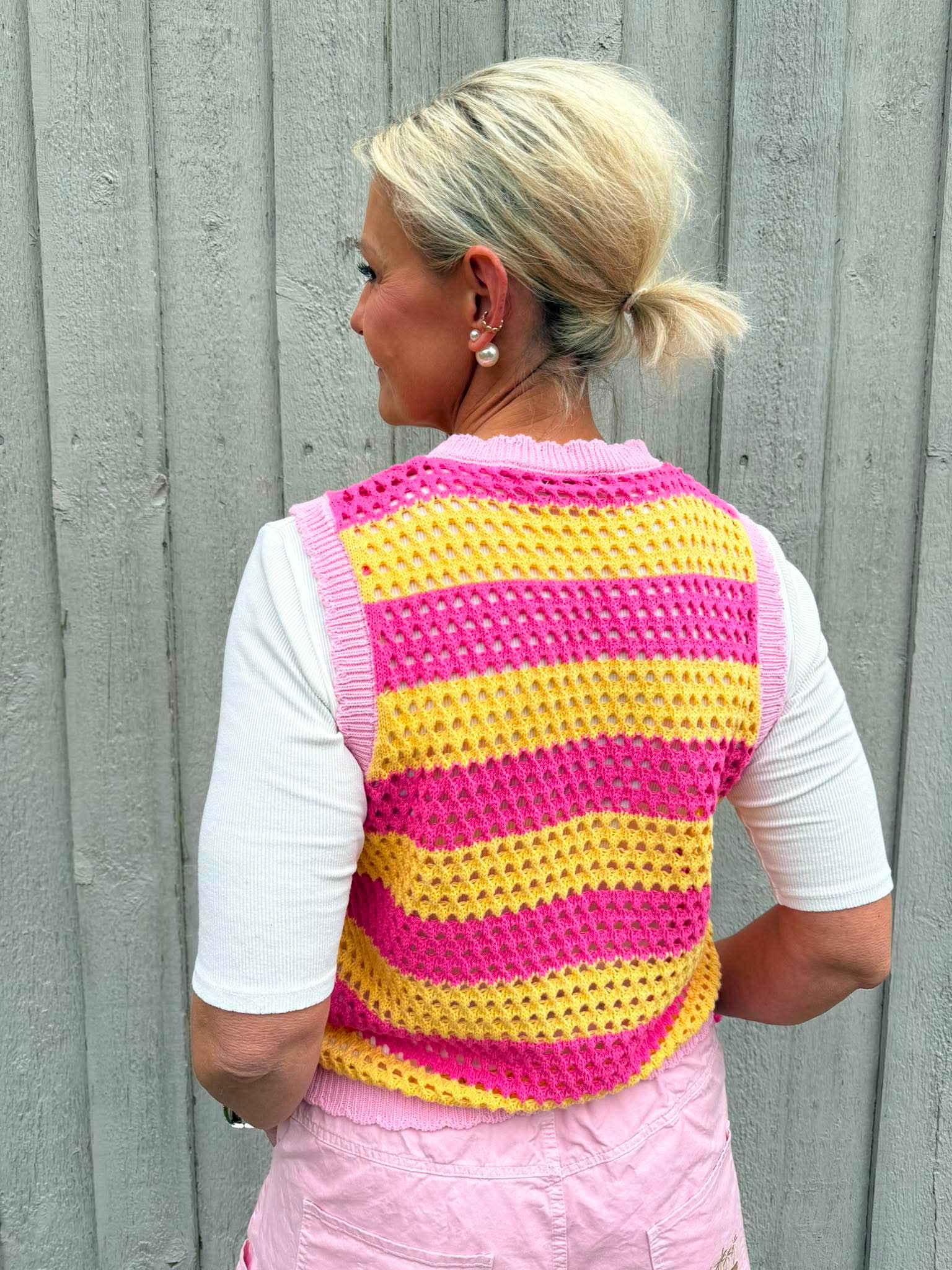 Manga Vest - Pink/Yellow