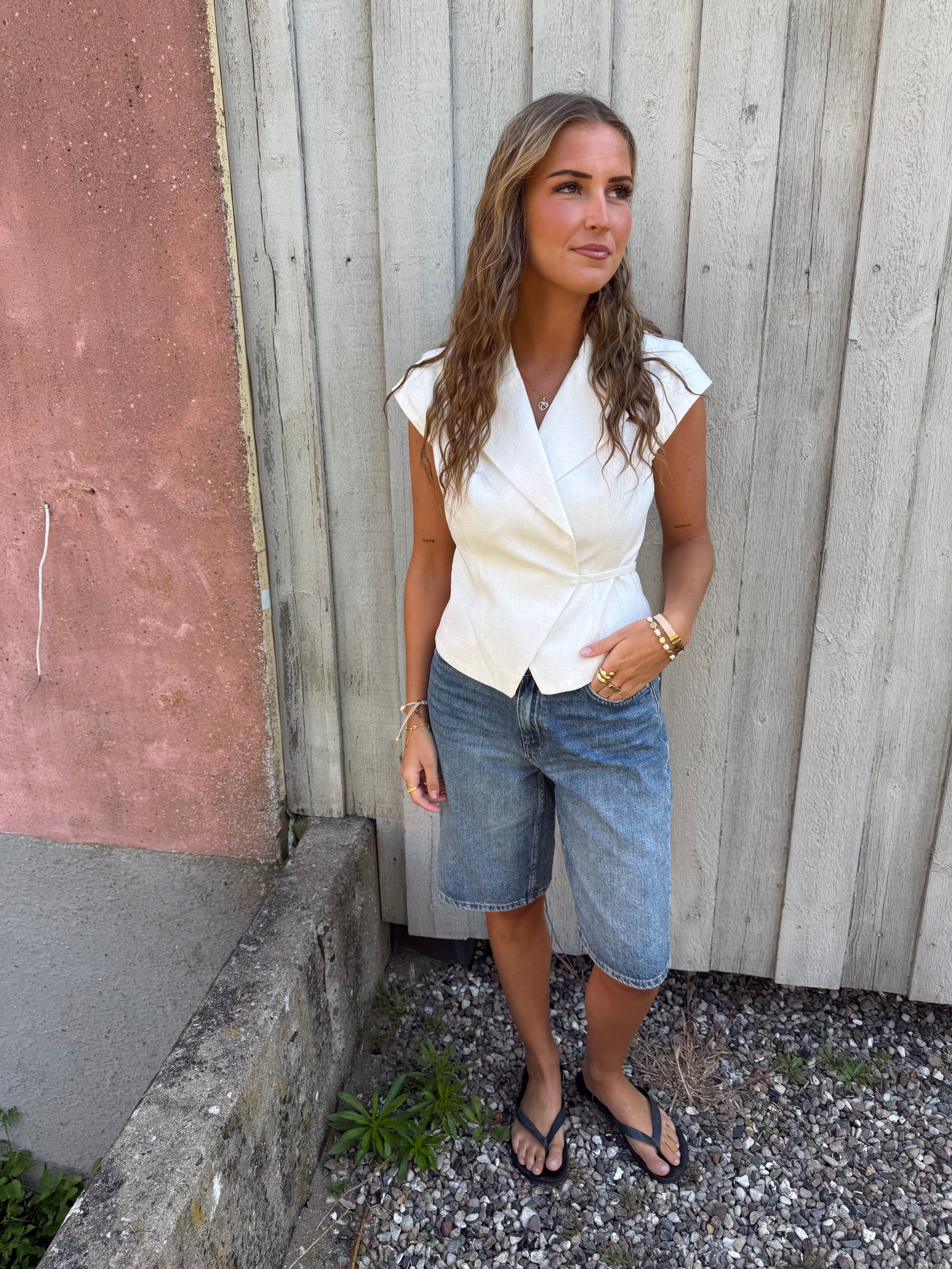 Salima Ramie Waistcoat - Off White