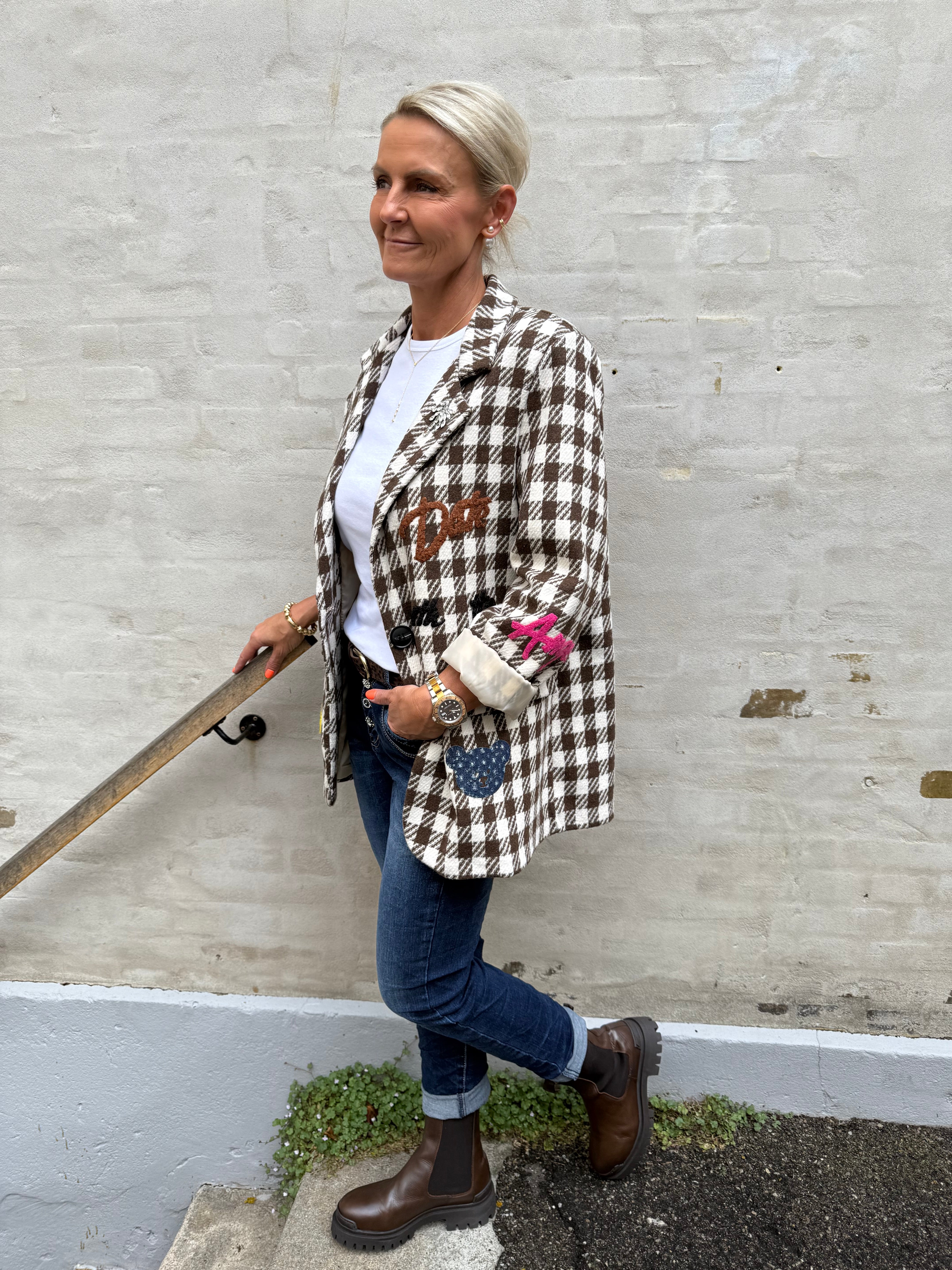 Gia Blazer - Brown Check