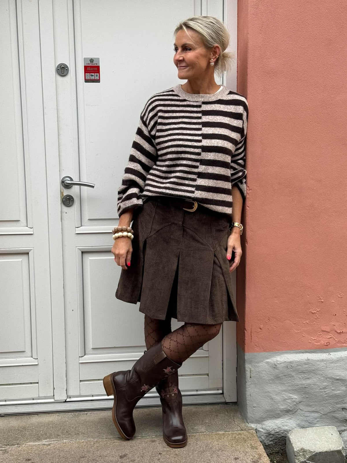 Asy Striped Knit - Beige/Brown