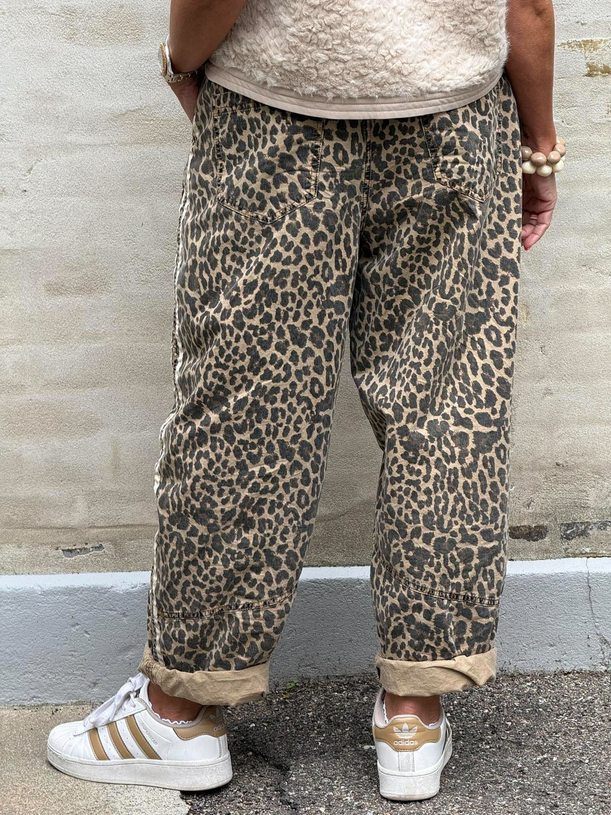 JulietteGO Cargo Pants - Leopard Print/Cream Stripe