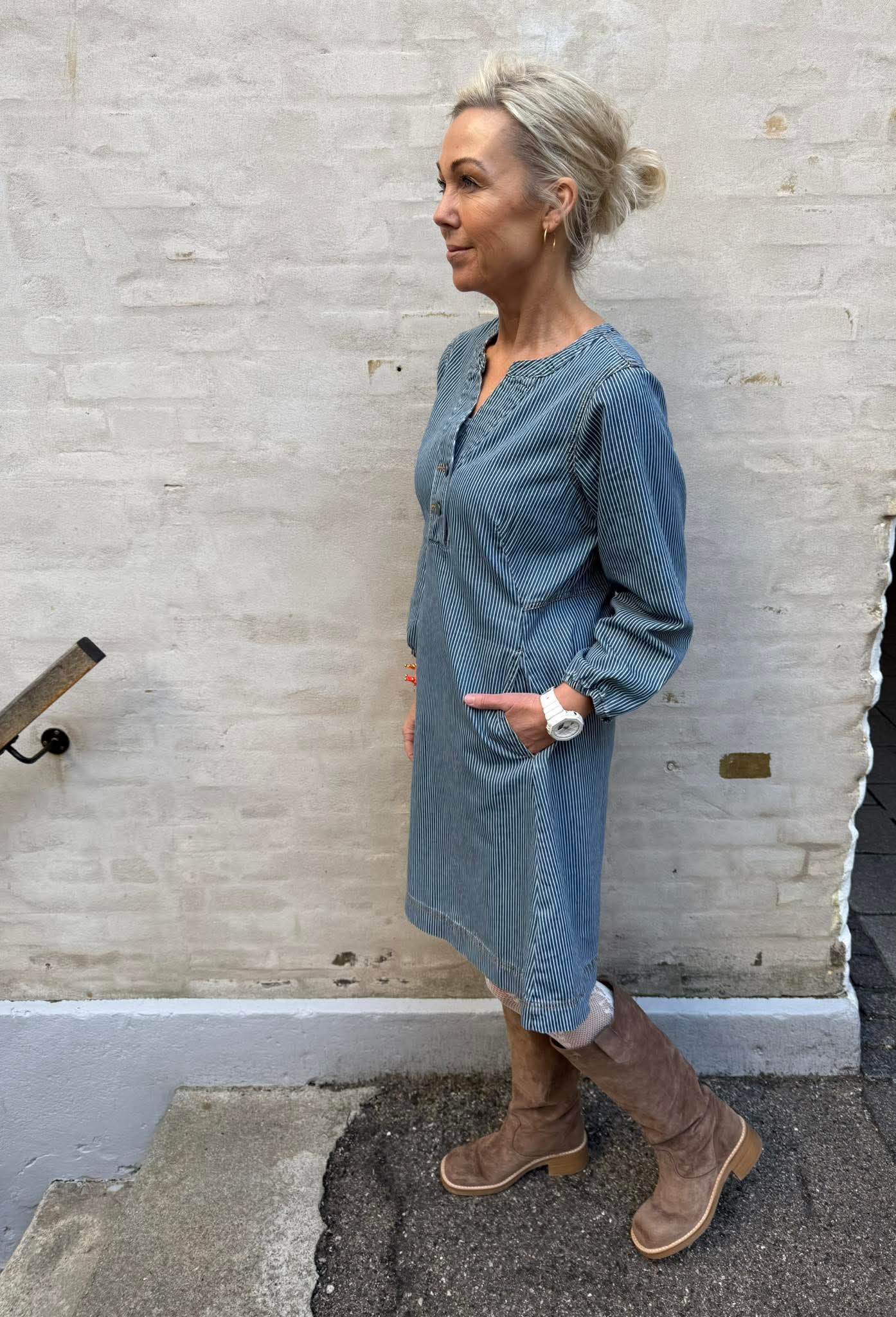 Ayna Klänning - Blå/Vita ränder