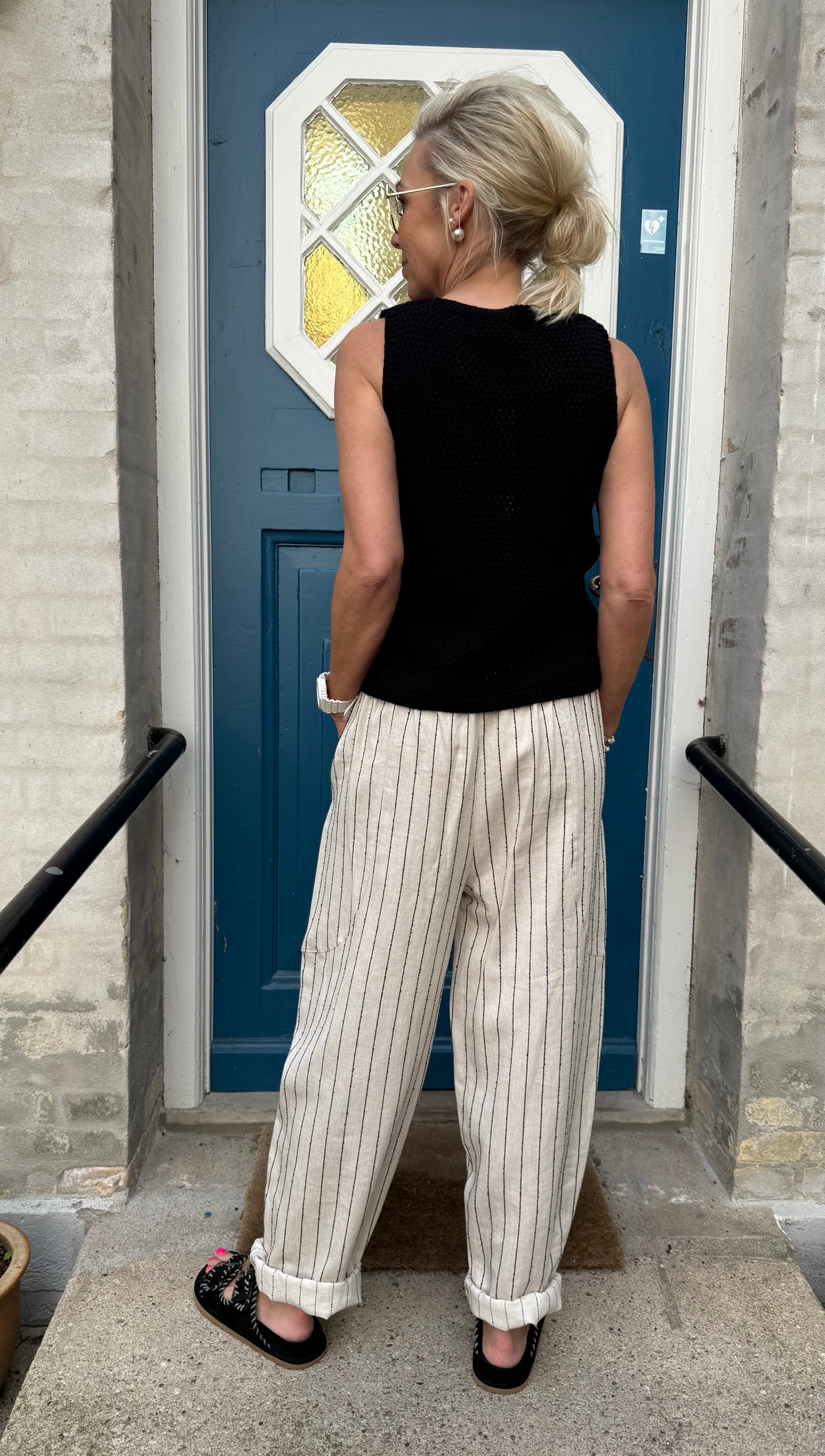 Kessia Pants - Beige/Black