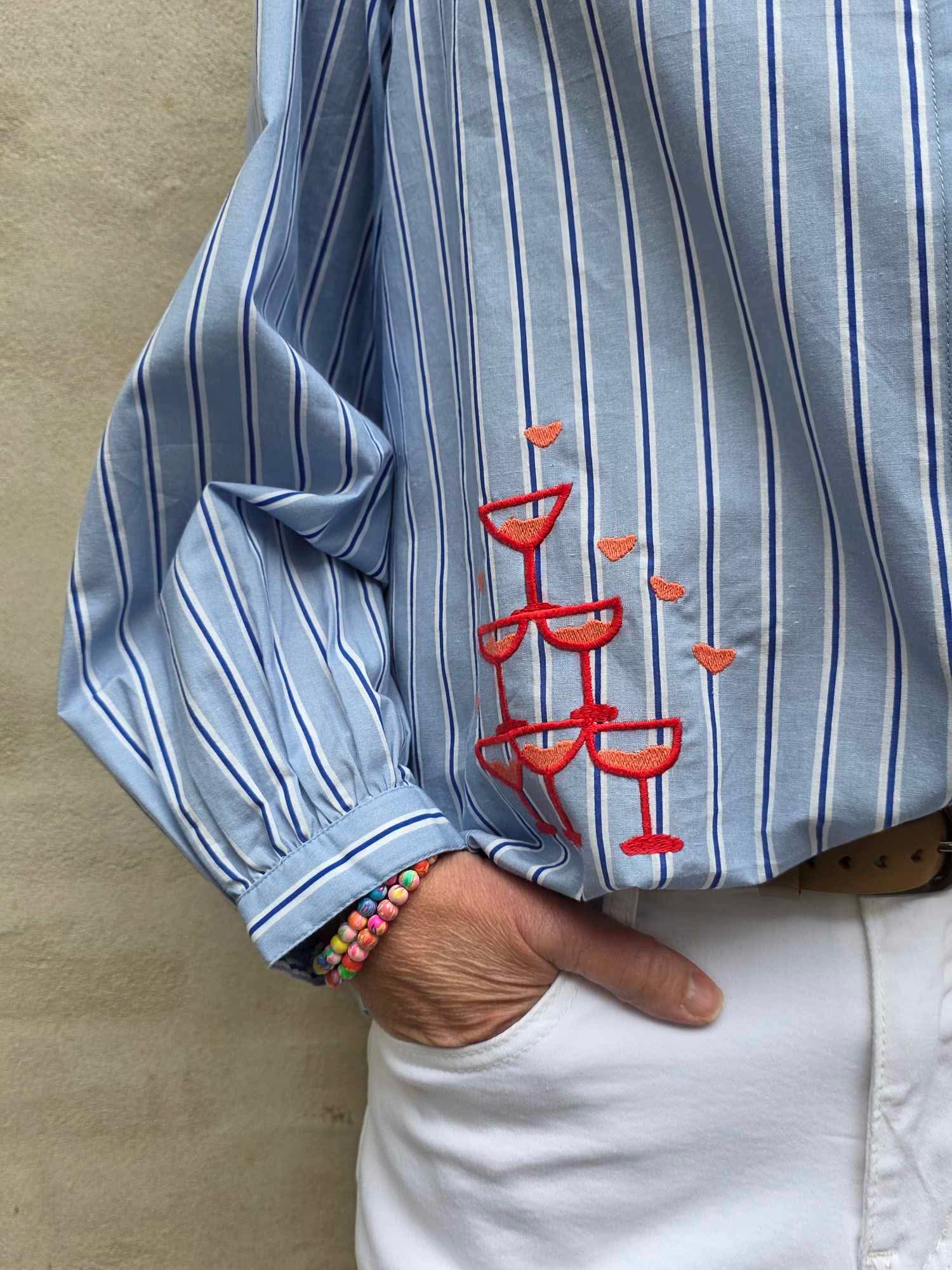 Champagne långklänning - marinblå