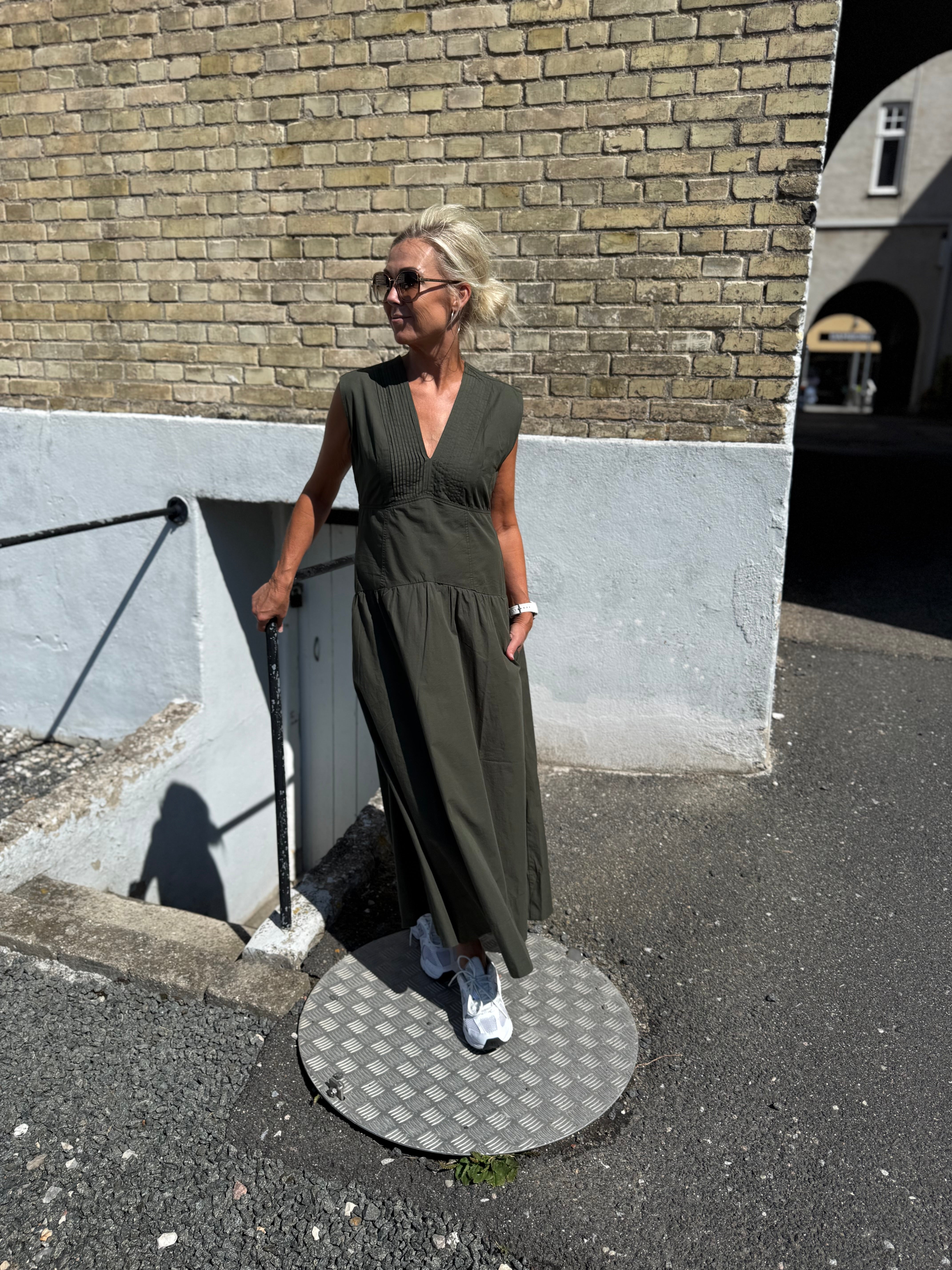 Halise Poplin Dress - Army