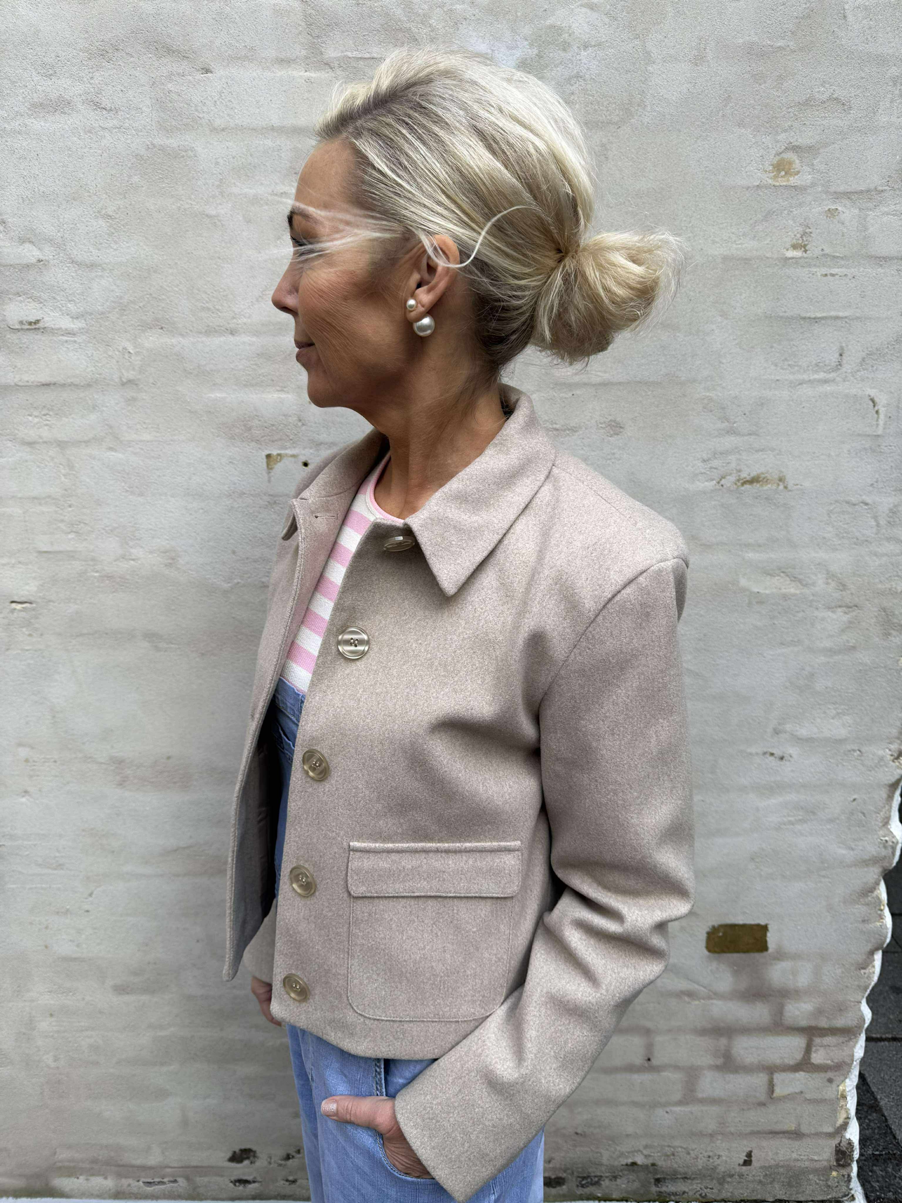 CALLIE LIFE SHORT JACKET - Incense Melangé