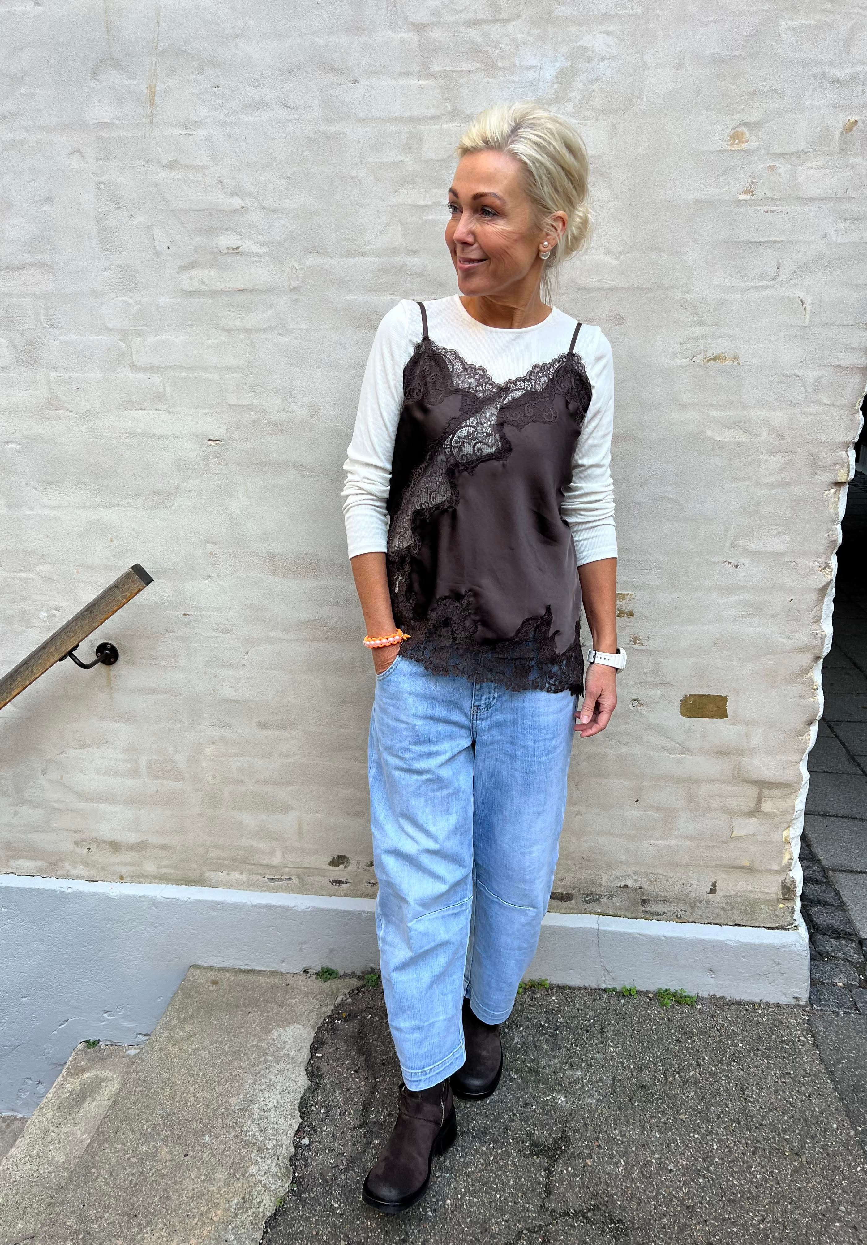 Viole Lace Top - Dark Brown