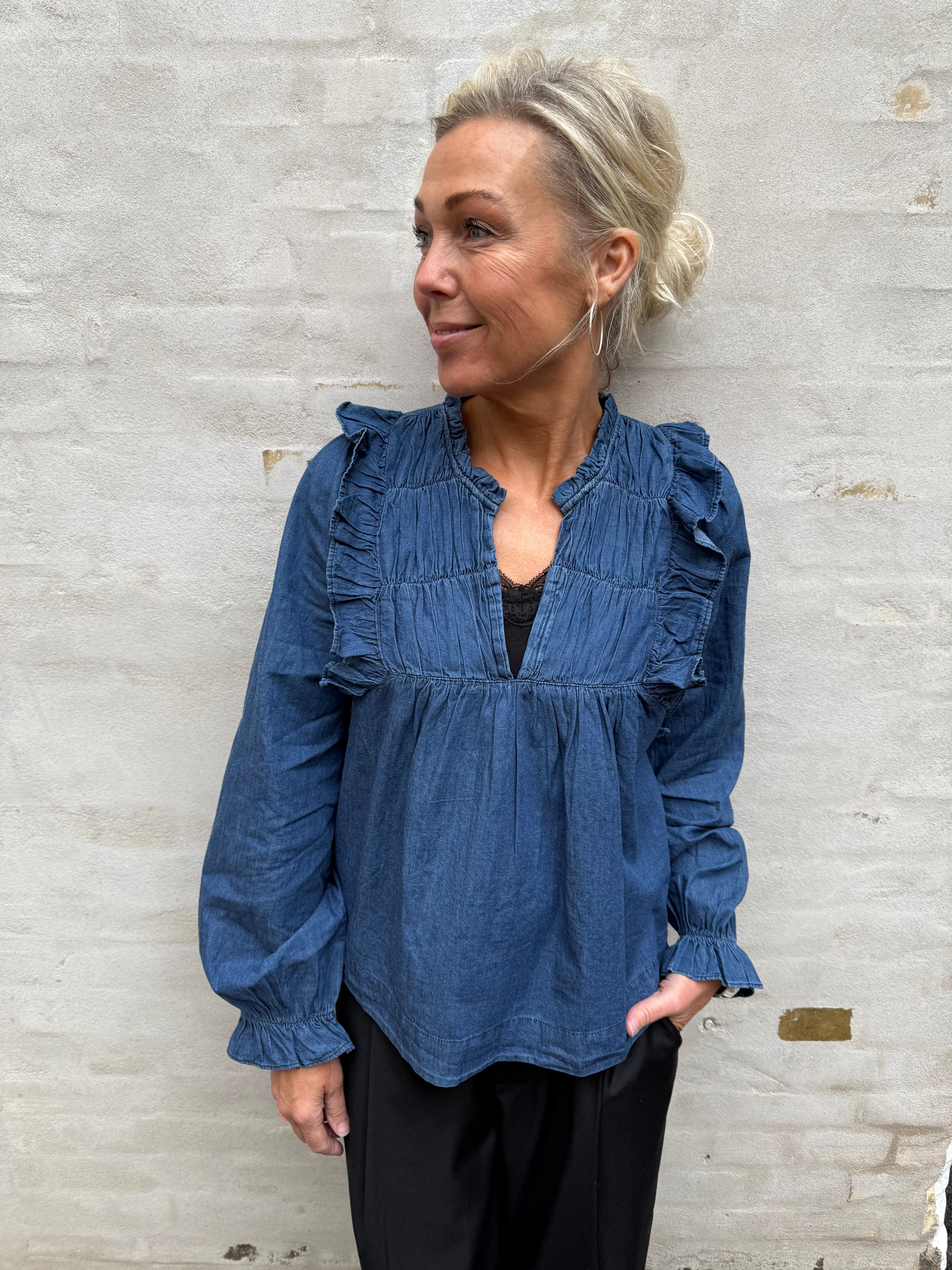 Janis Denim Blouse - Blue