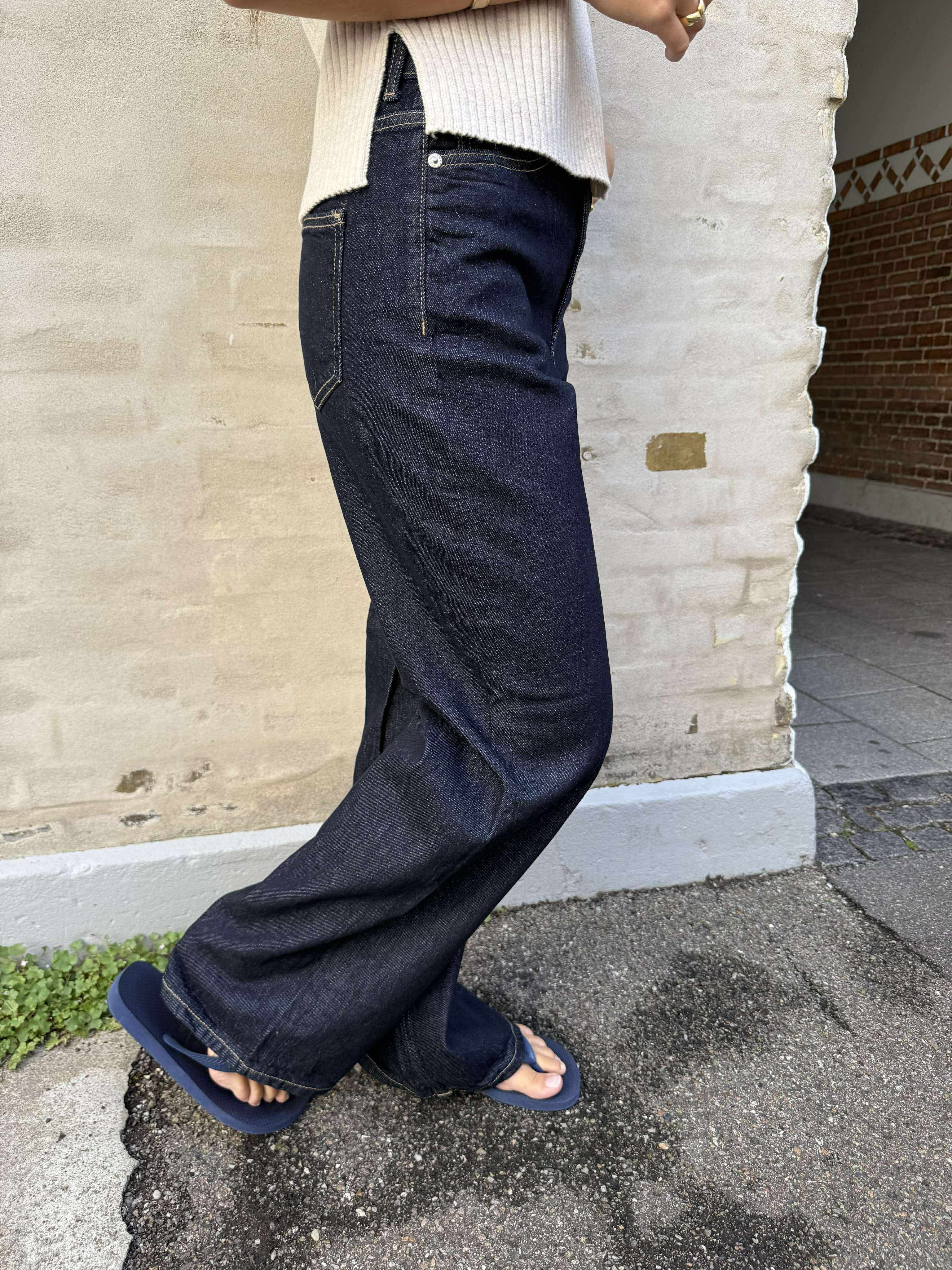 TESSA WIDE JEANS - Dark Blue Denim