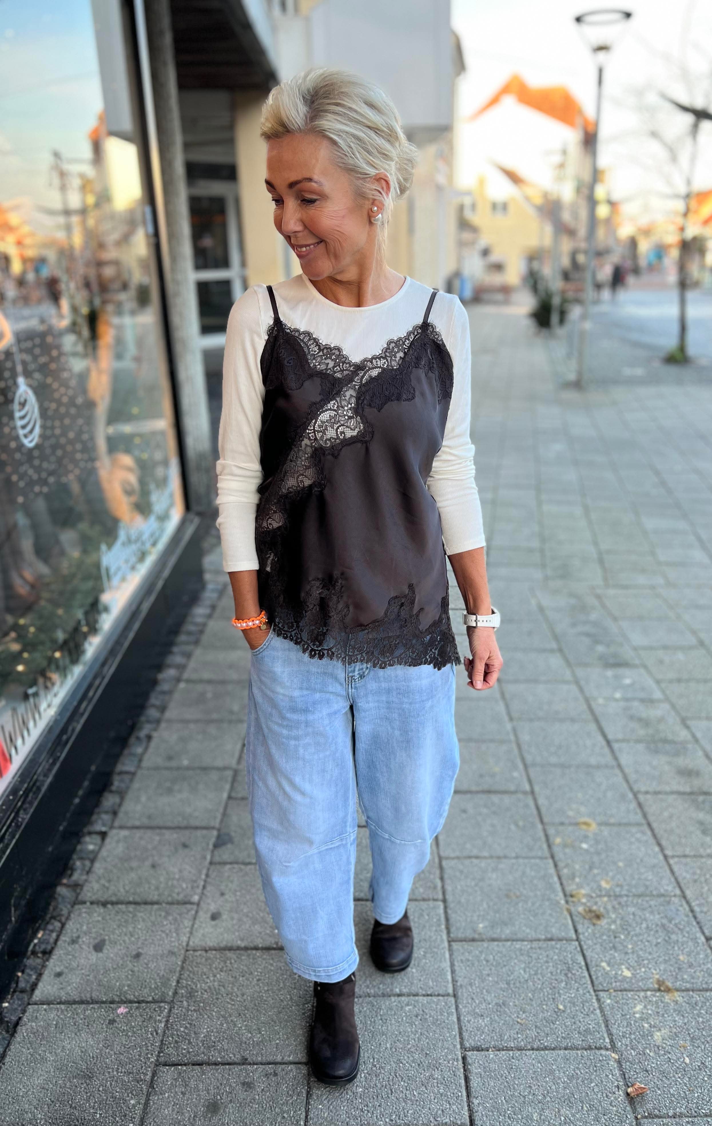 Viole Lace Top - Dark Brown