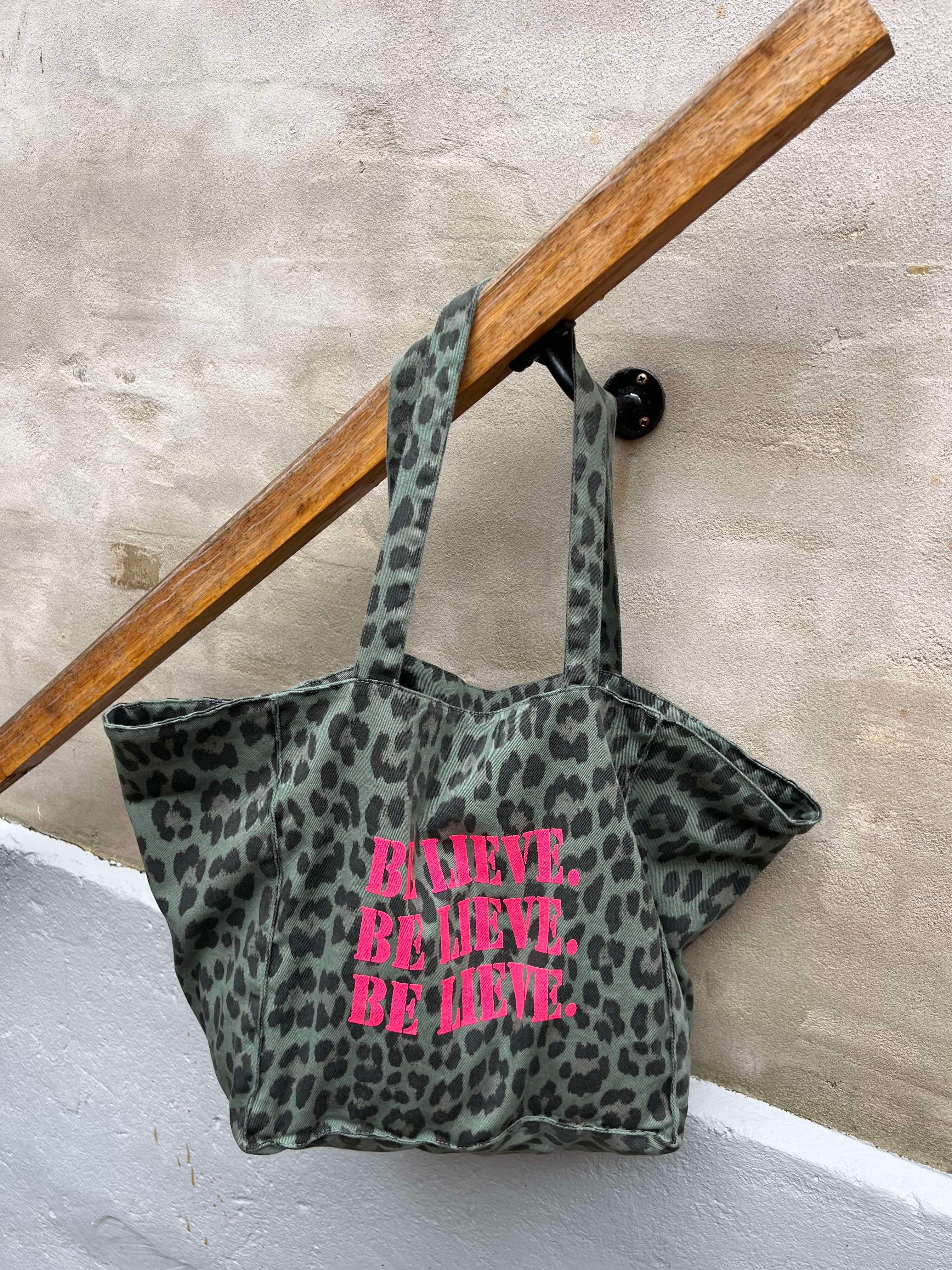 Believe green leopard bag