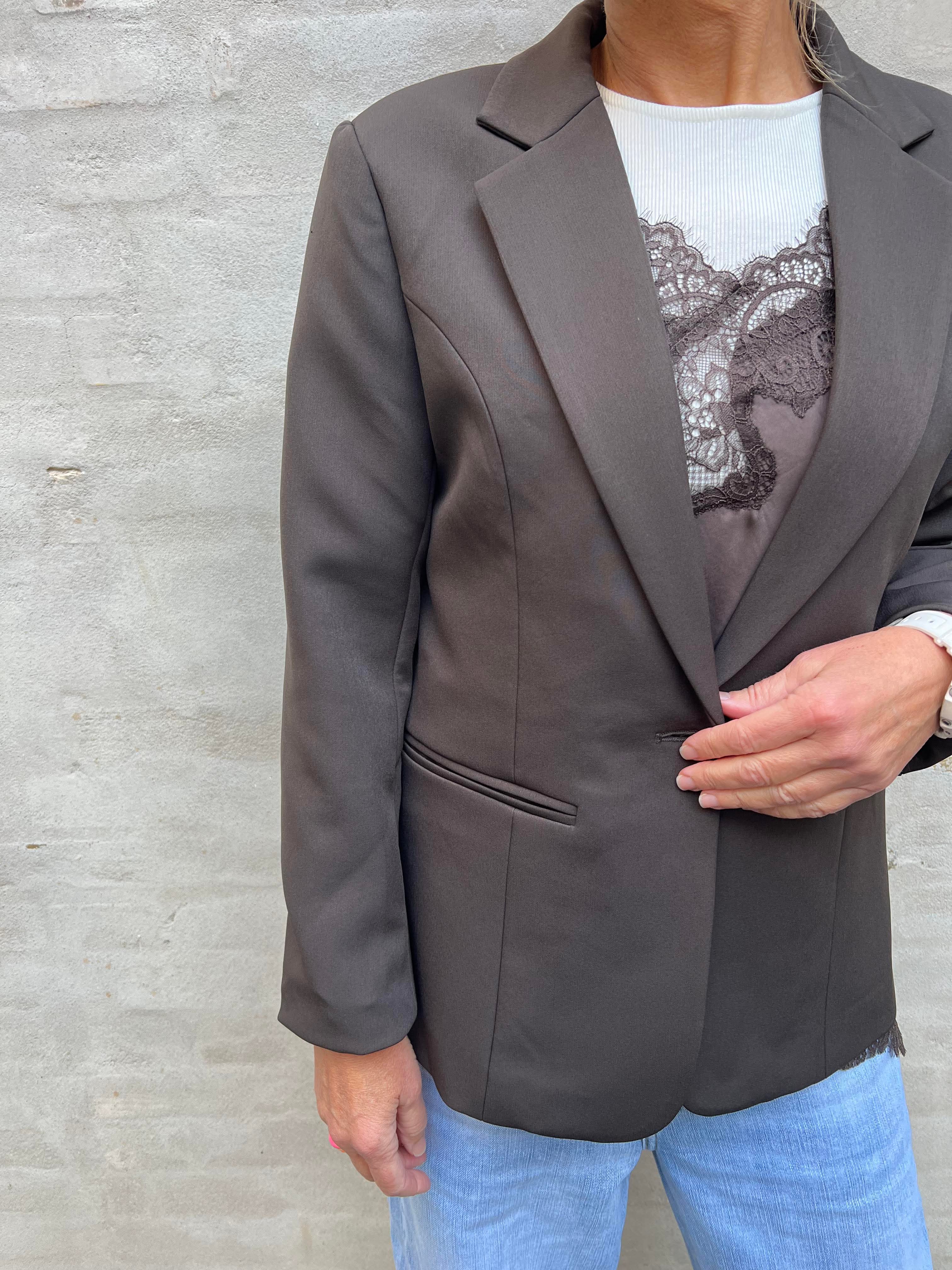 Francine Suit Blazer - Dark Brown