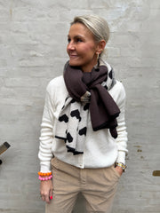 Knitted Heart Scarf - Choco