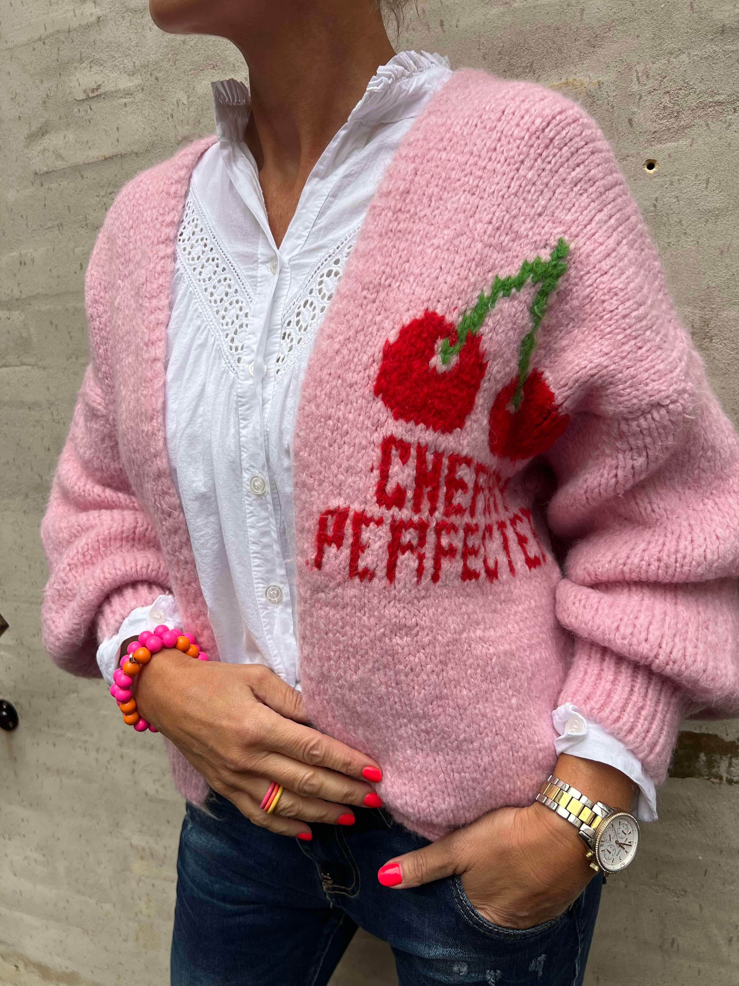 Cherry cardigan rosa