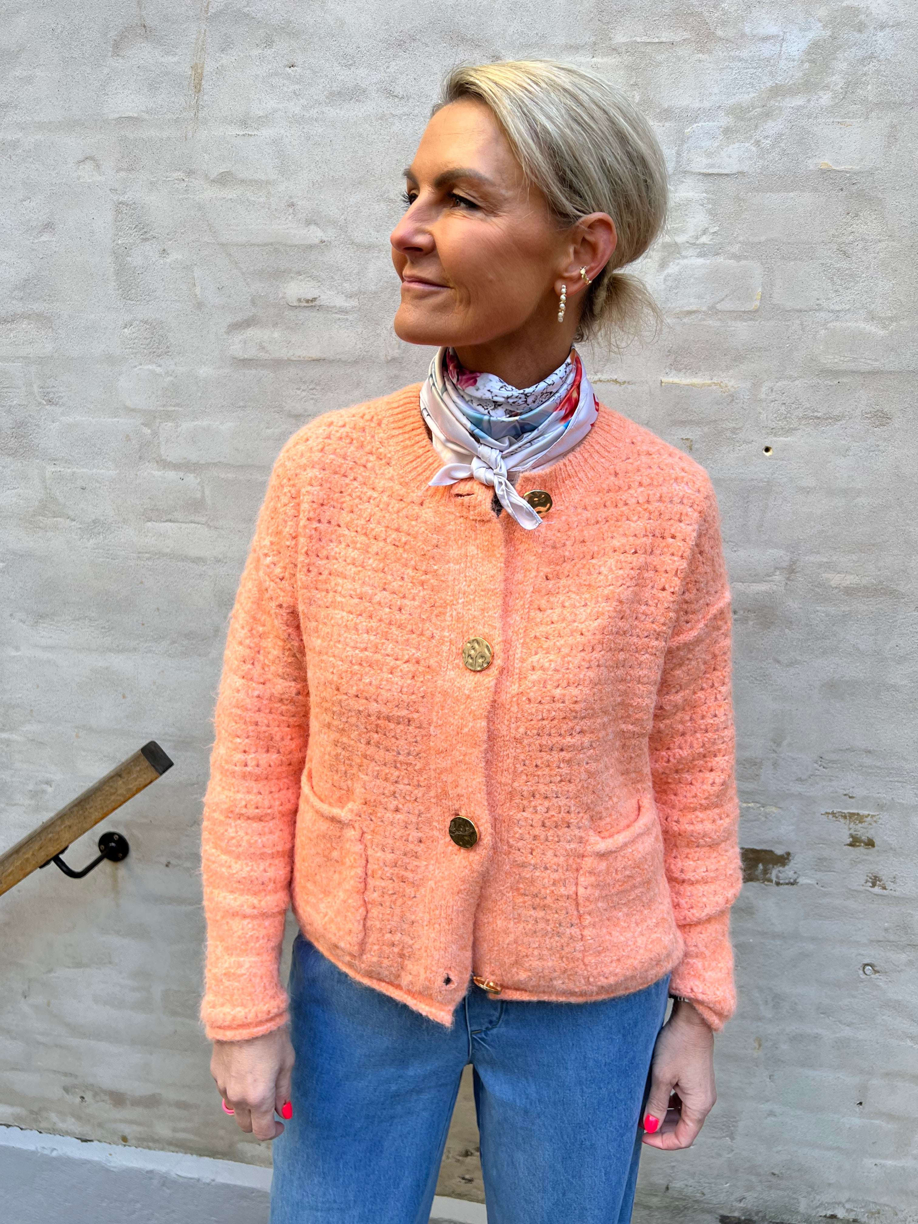 Gilet cardigan orange