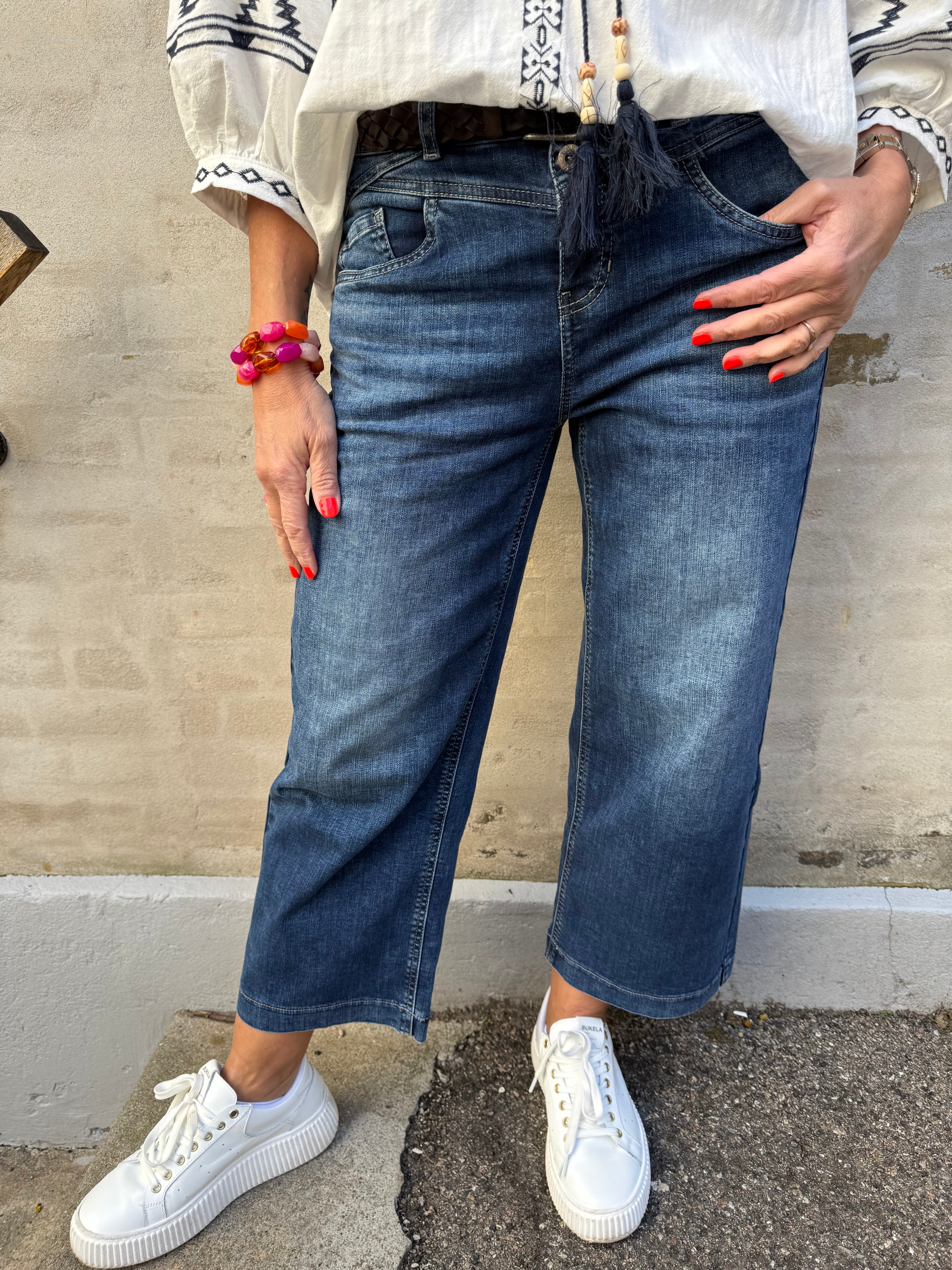 Emee Wide Leg - Dark Blue Wash