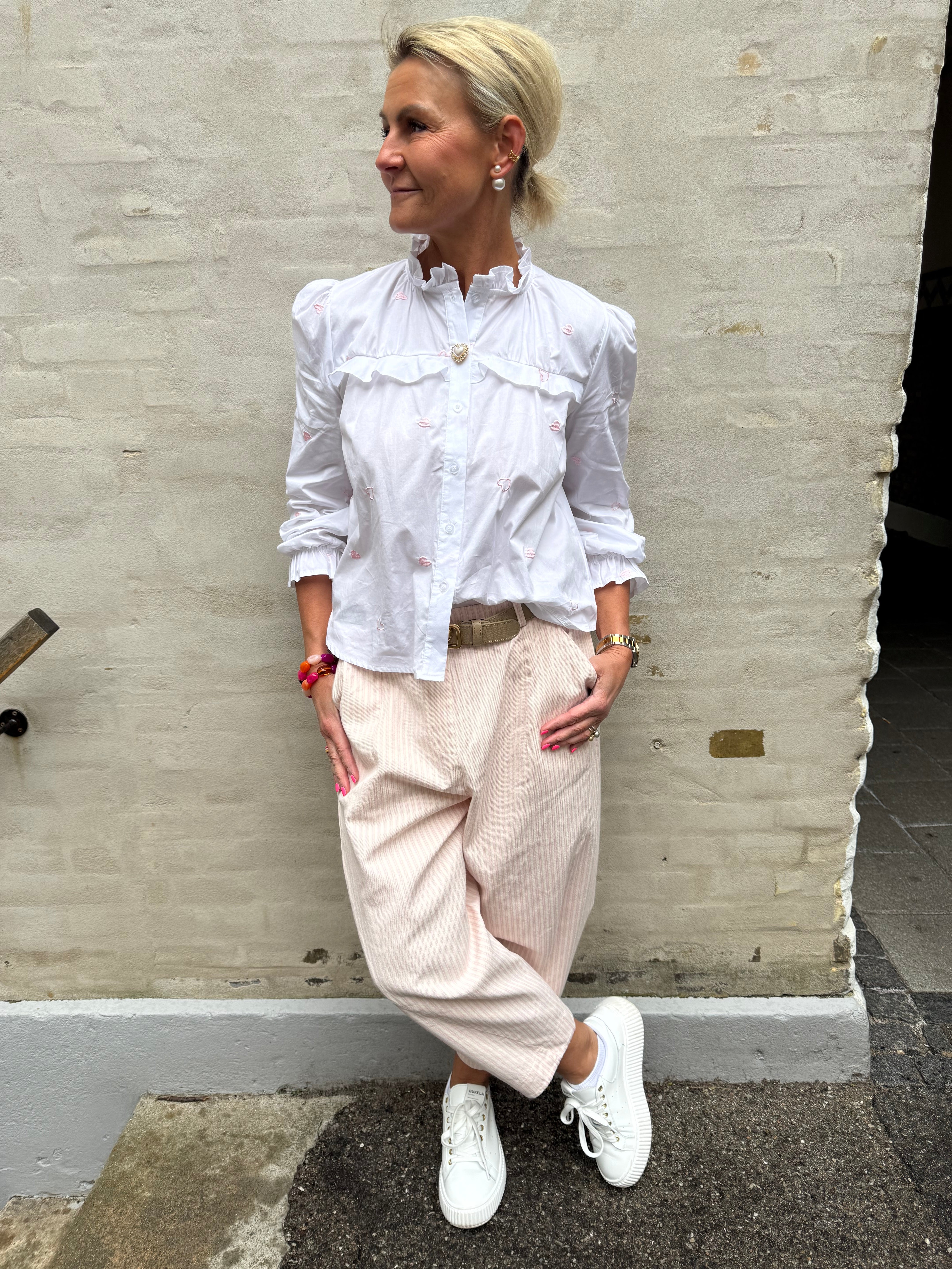 Vera Striped Pants - Striped Pink