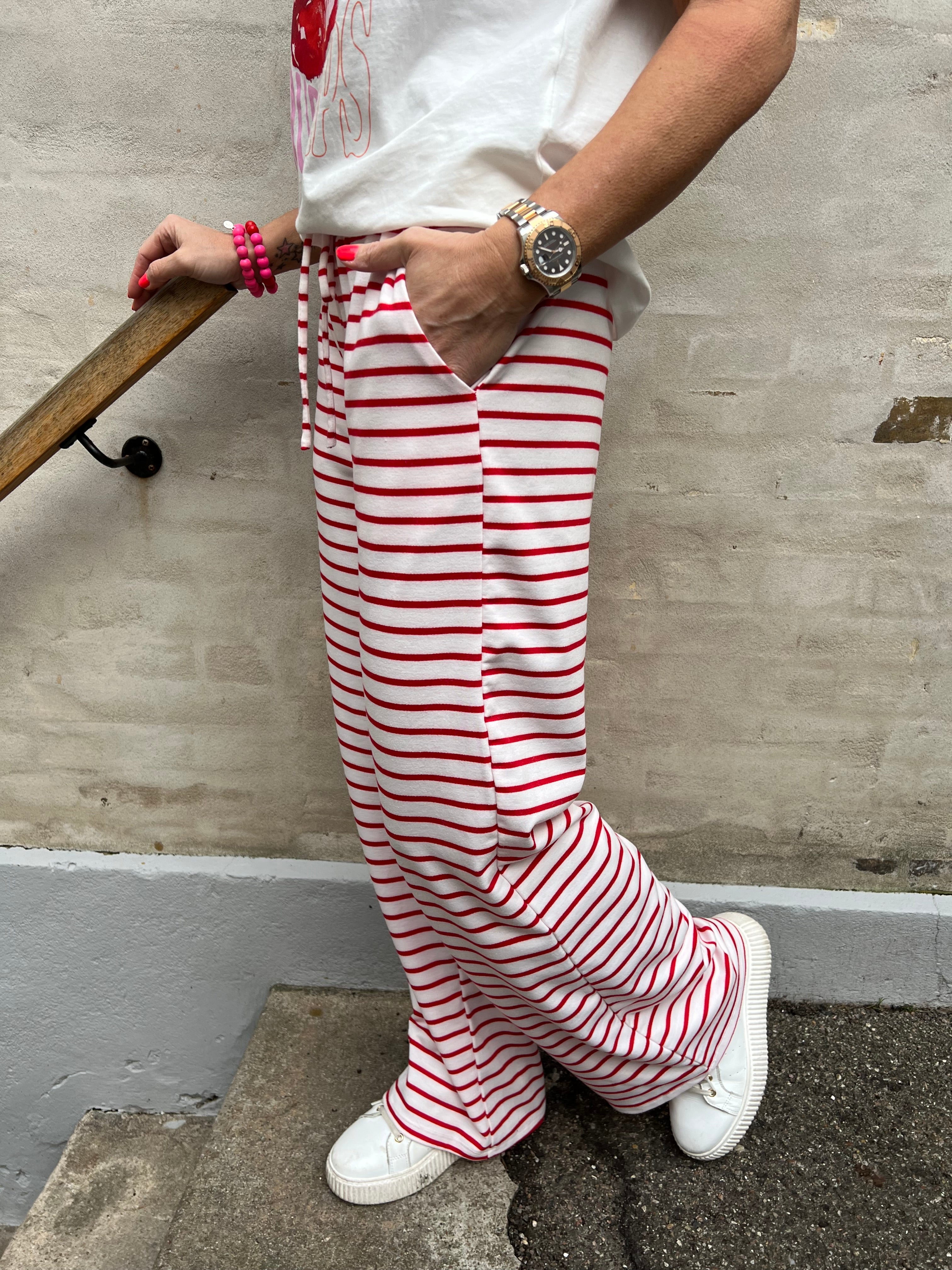 Alma wide pant star white/red stripes