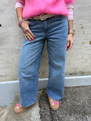 Selma low waist wide jeans - Medium Blue Denim