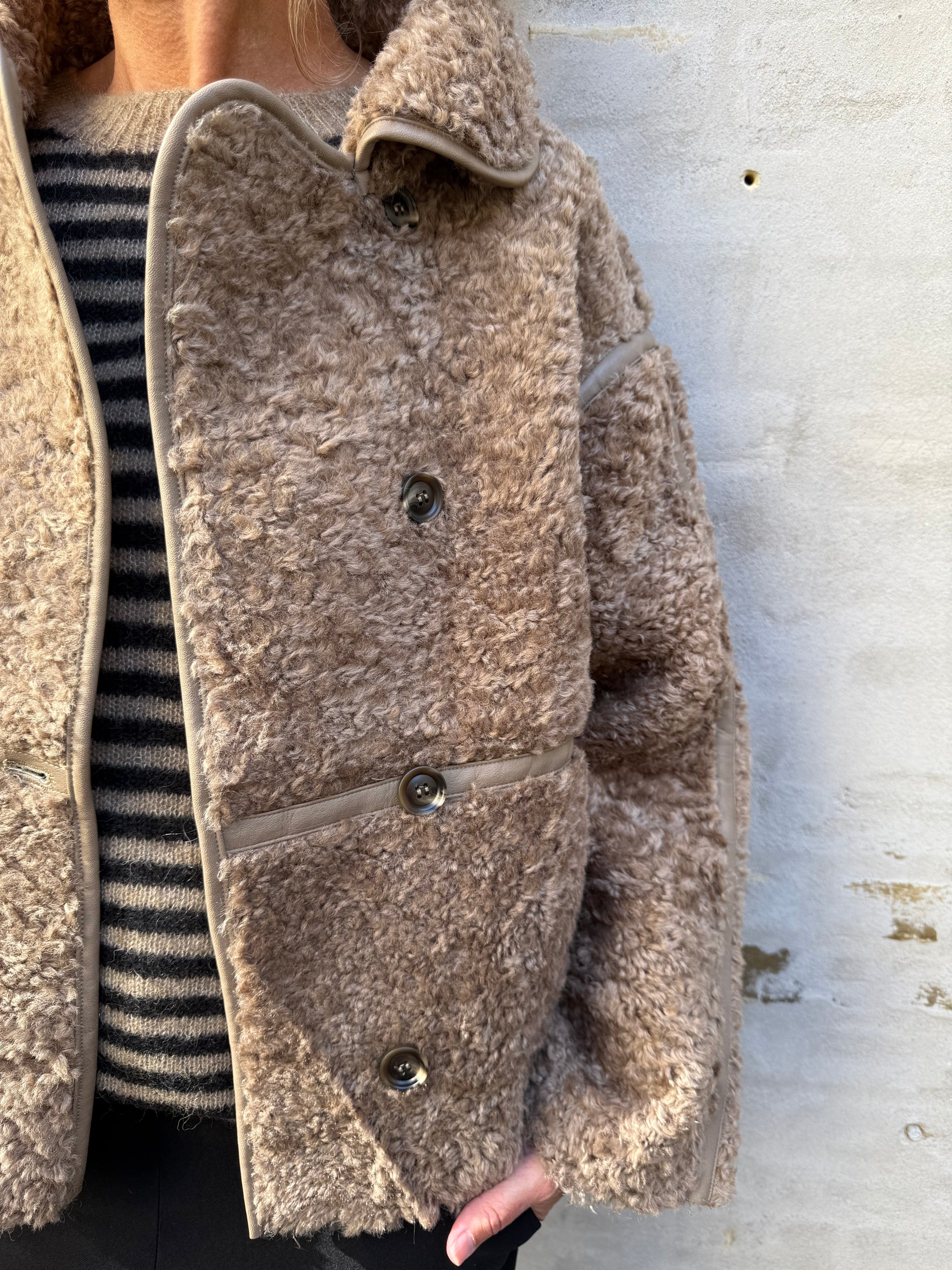 Castor Faux Fur Jacket - Taupe