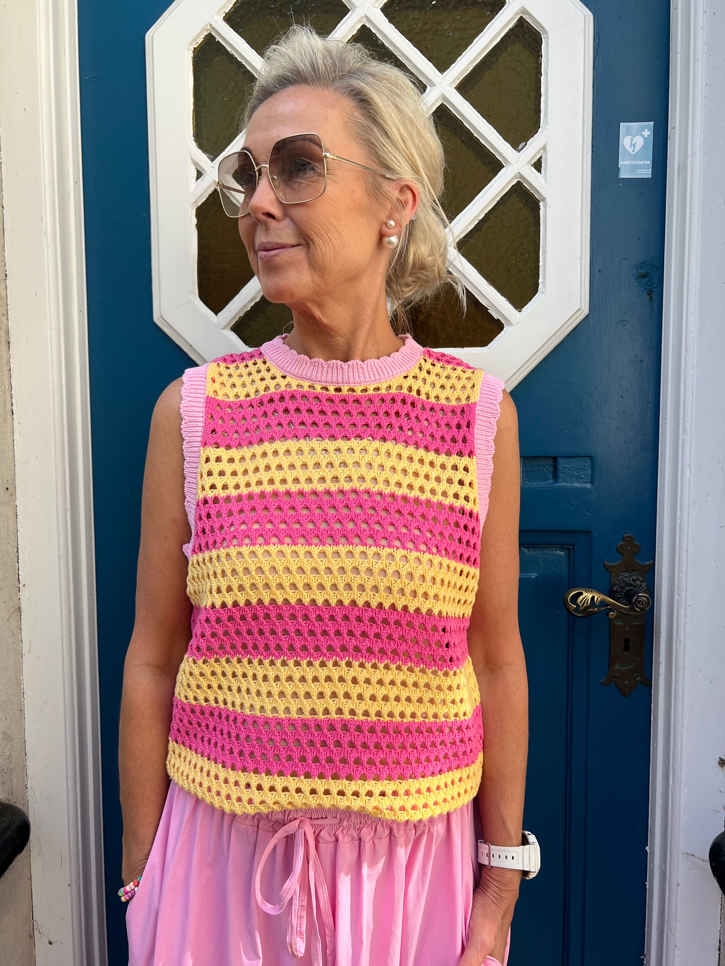 Manga Vest - Pink/Yellow