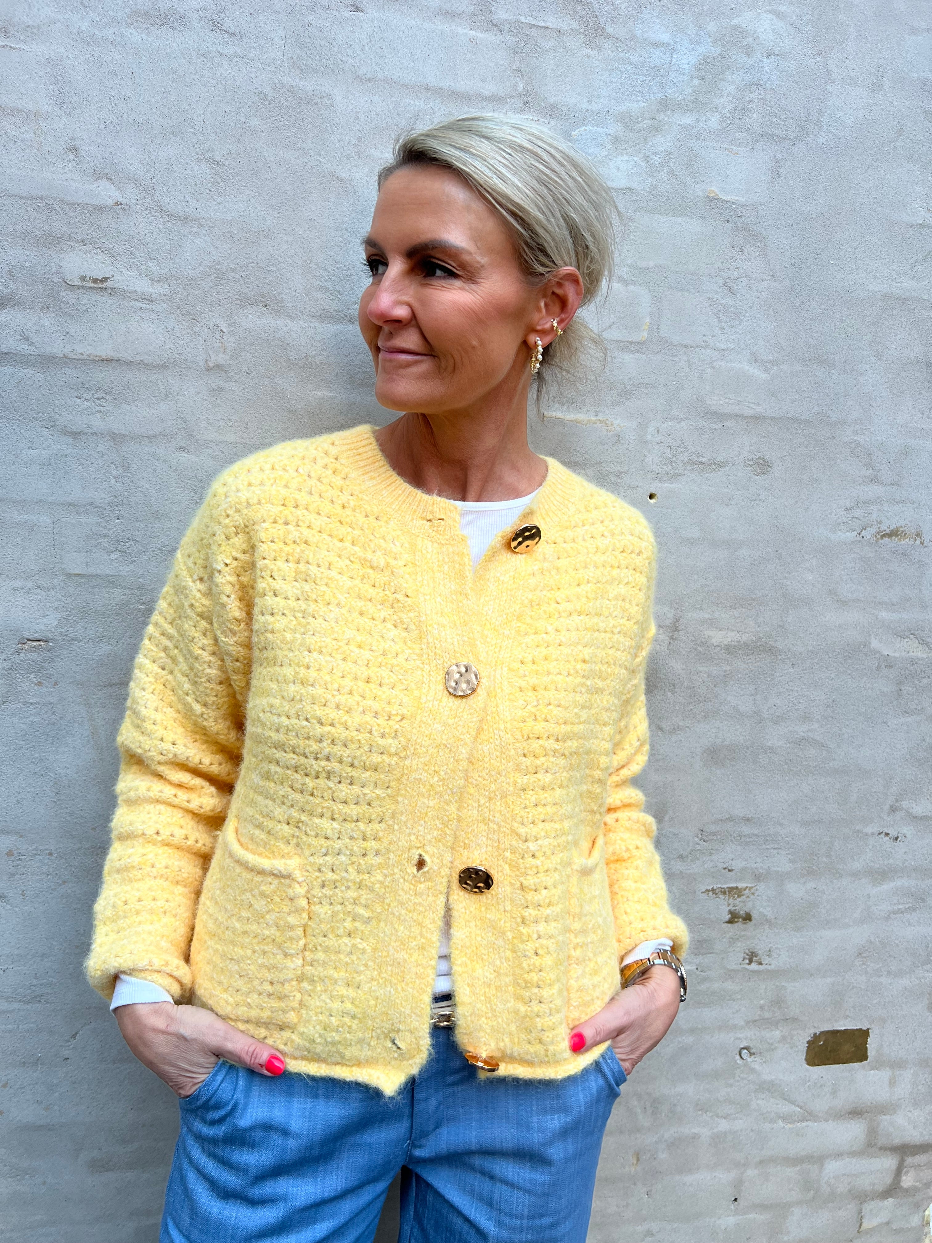 Gilet cardigan jaune