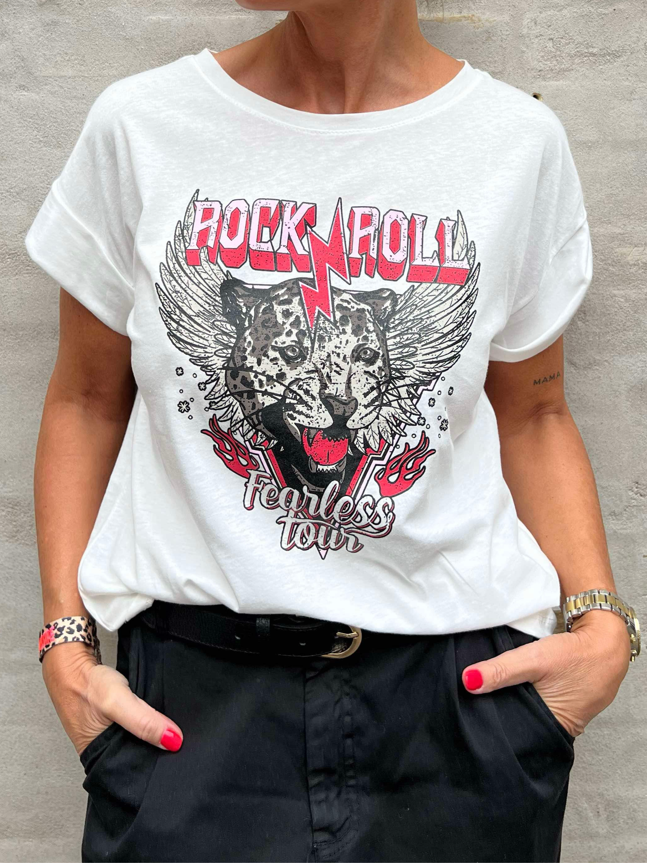 Rock and roll leopard t-shirt