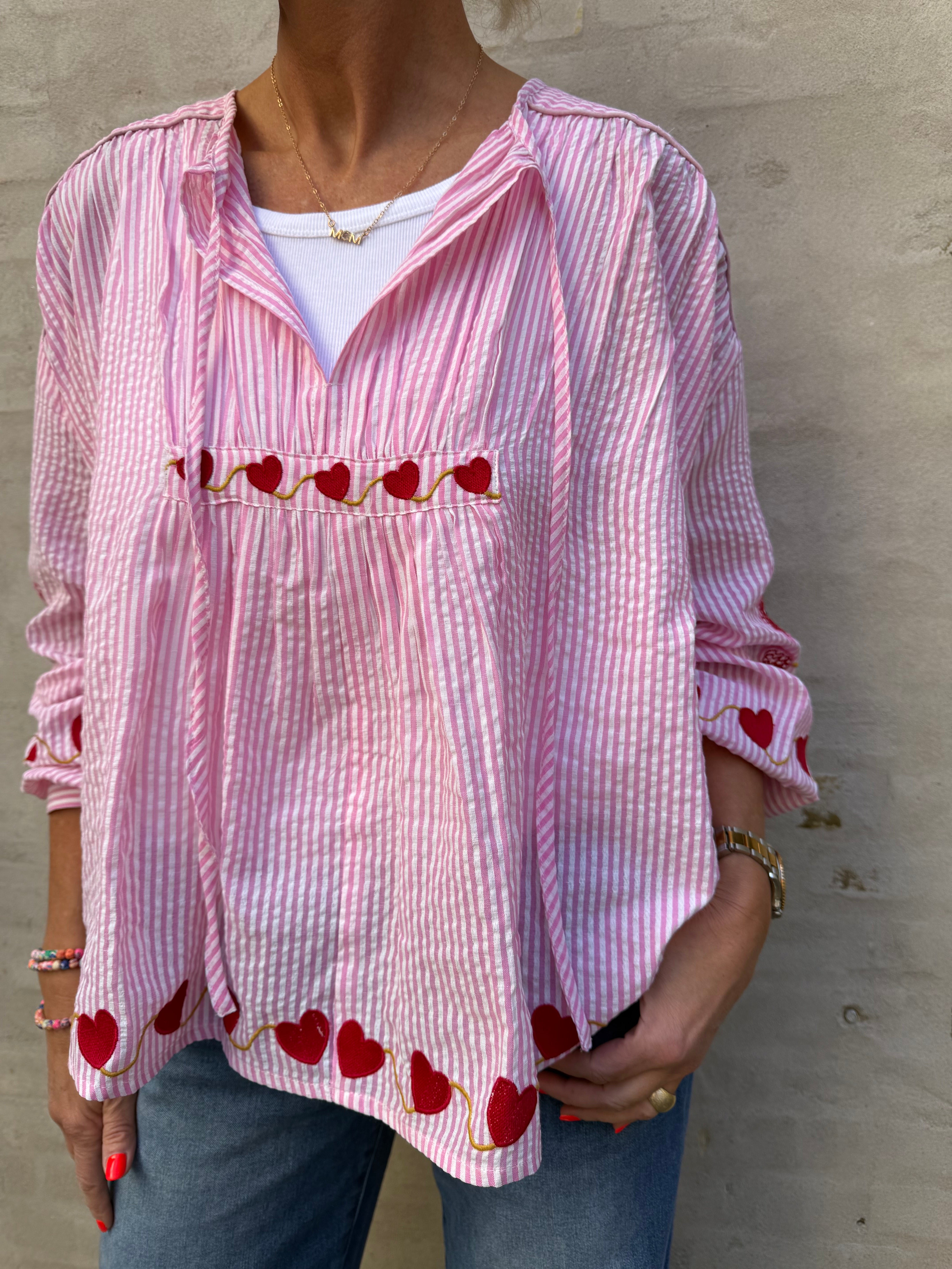 PREORDER-Heart Blouse - Rosa Flower