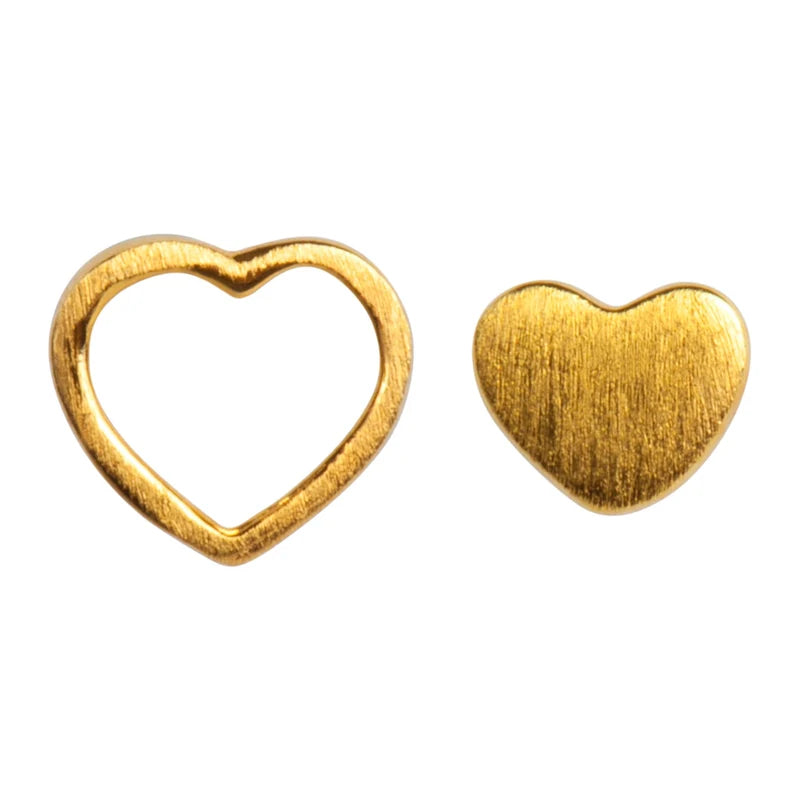 Family Love Øreringe par børstet - Gold plated
