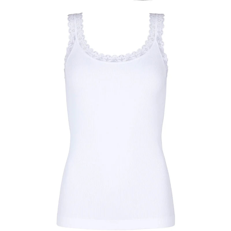 Frida rib top bianco