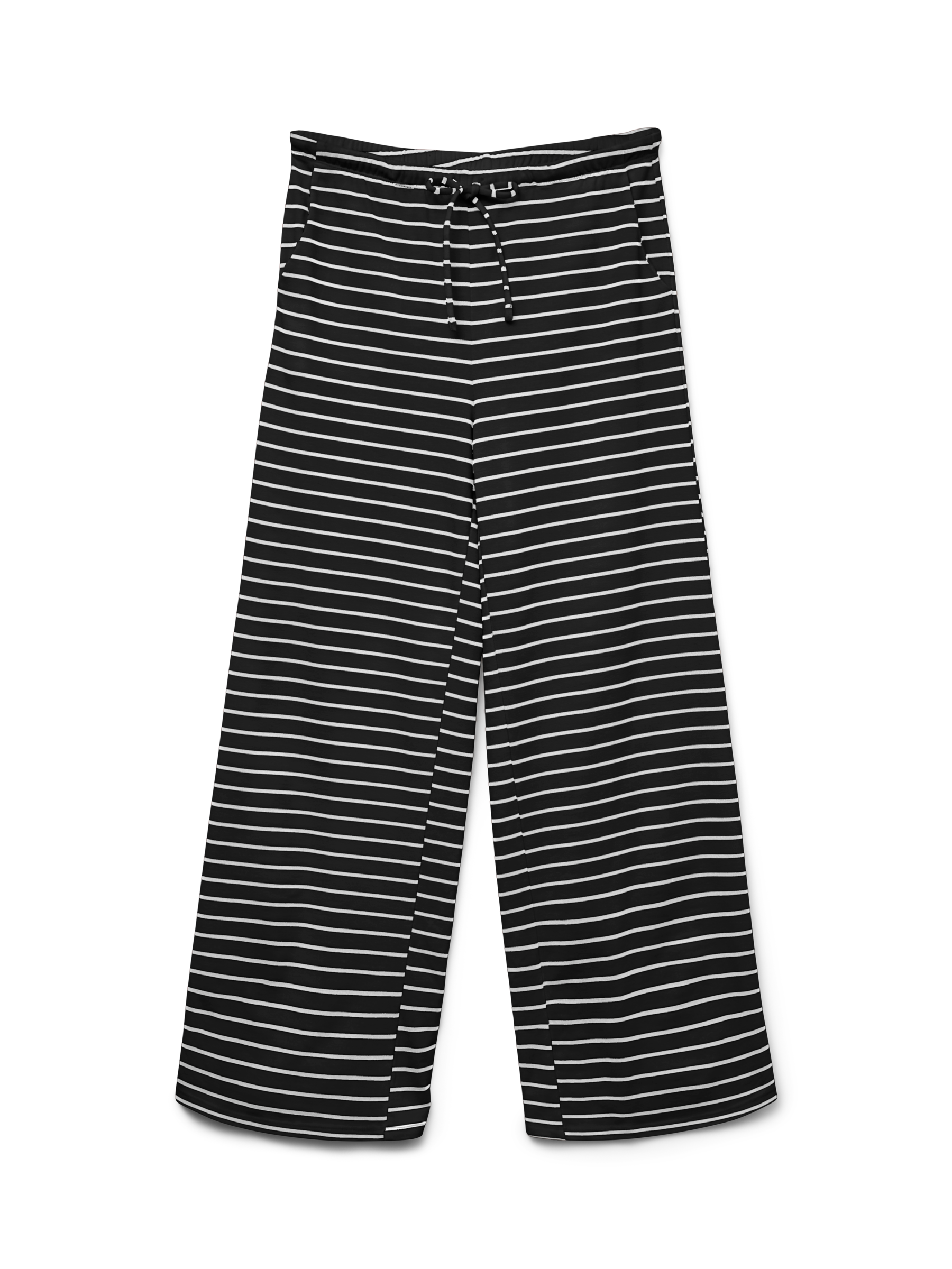 Alma wide pant black/white stripes