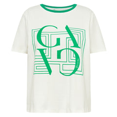 BasGO Tee - Creme Diamond Green
