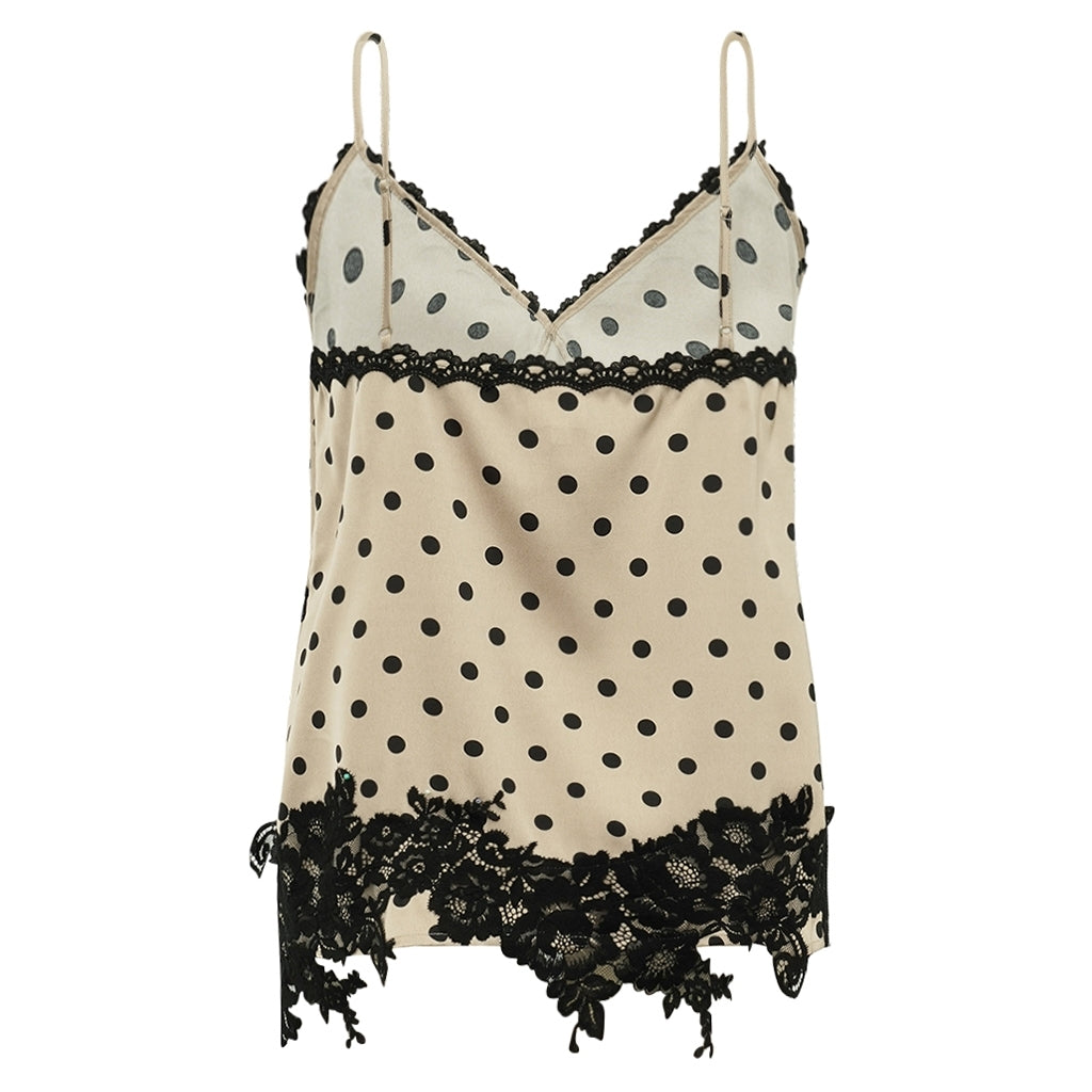 DagnyGO Jo Top - Latte Black Dots