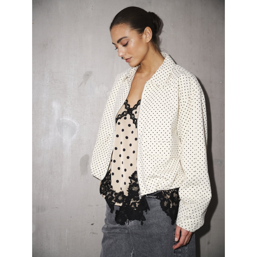 DoveGO Jacket - Creme Black Dots