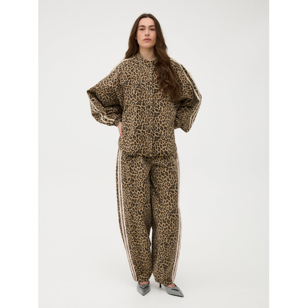 JulietteGO Cargo Pants - Leopard Print/Cream Stripe