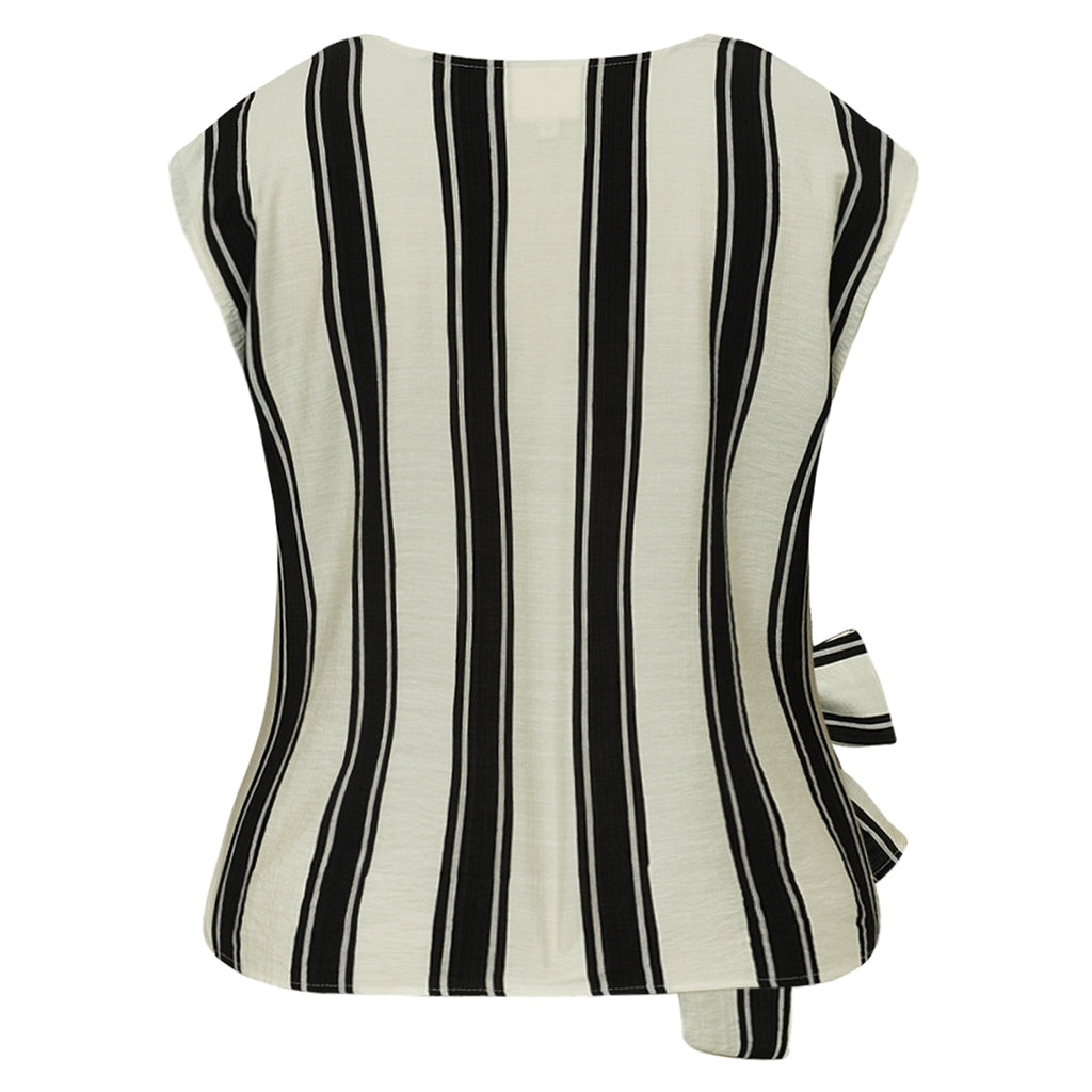 SagaraGo Jo Blouse - Sand Black Stripe