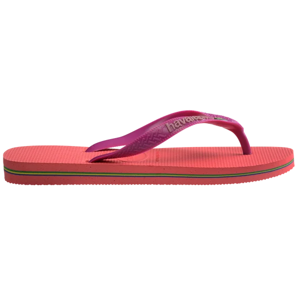 Hav Brasil Logo Flip Flops - Coral/Pink