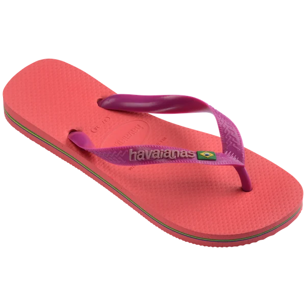 Hav Brasil Logo Flip Flops - Coral/Pink
