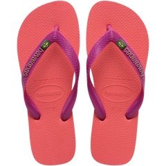 Hav Brasil Logo Flip Flops - Coral/Pink