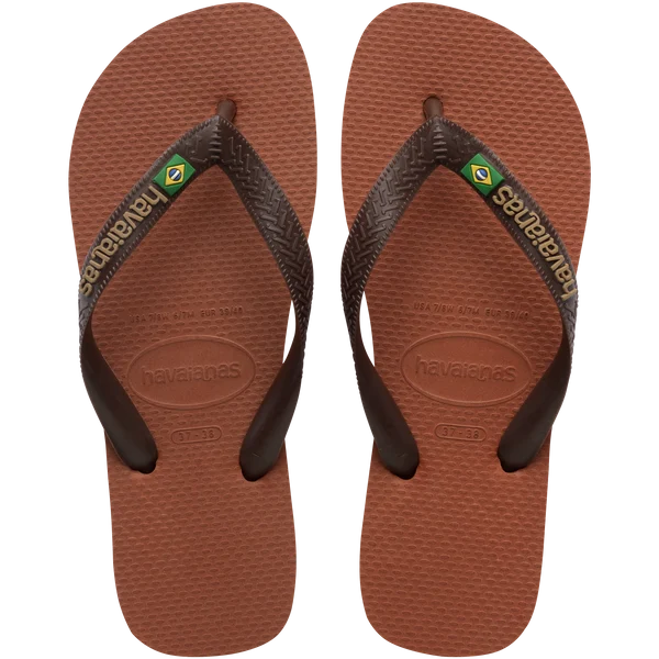 Hav Brasil Logo Flip Flops - Rose/Coffee