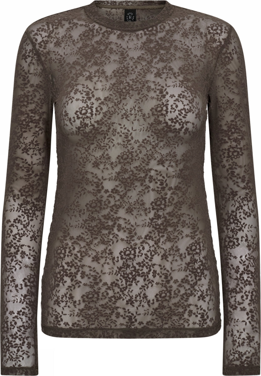 Lace Blouse - Brown